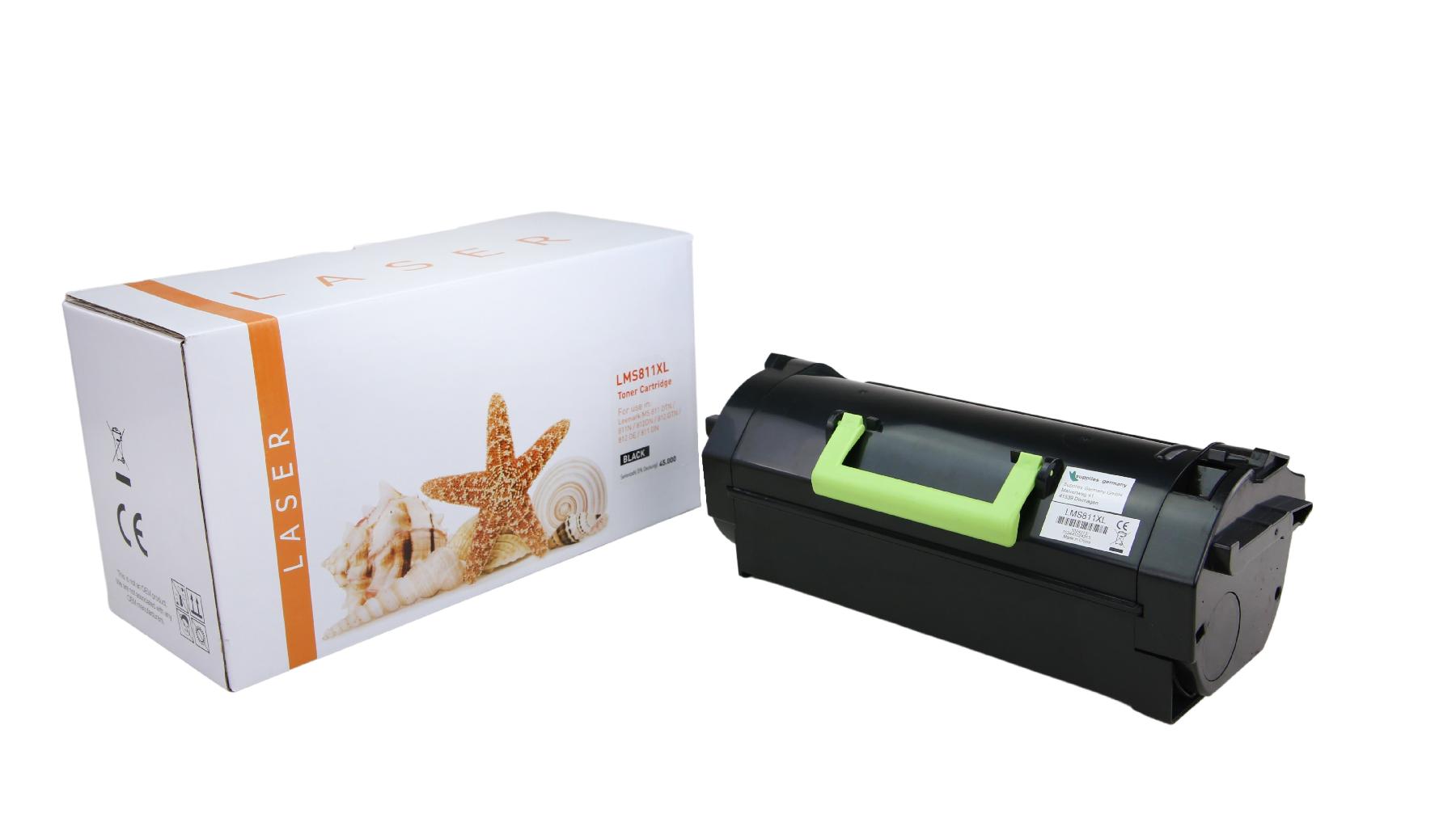 MS811XL alternativ Toner schwarz für Lexmark / 52D2X00 / 45.000 Seiten