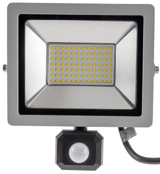 LED-Fluter SlimLine "CTF-SLT50 PIR", 50W, IP44, 5220lm, 4000K, Bewegungsmelde