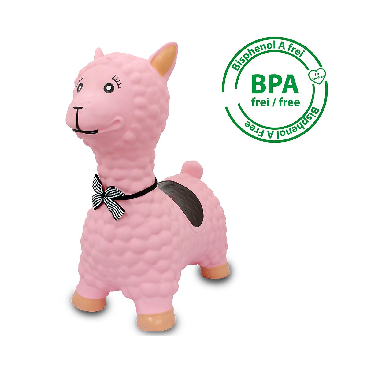 Hüpftier Lama HoppyDoo rosa mit Pumpe