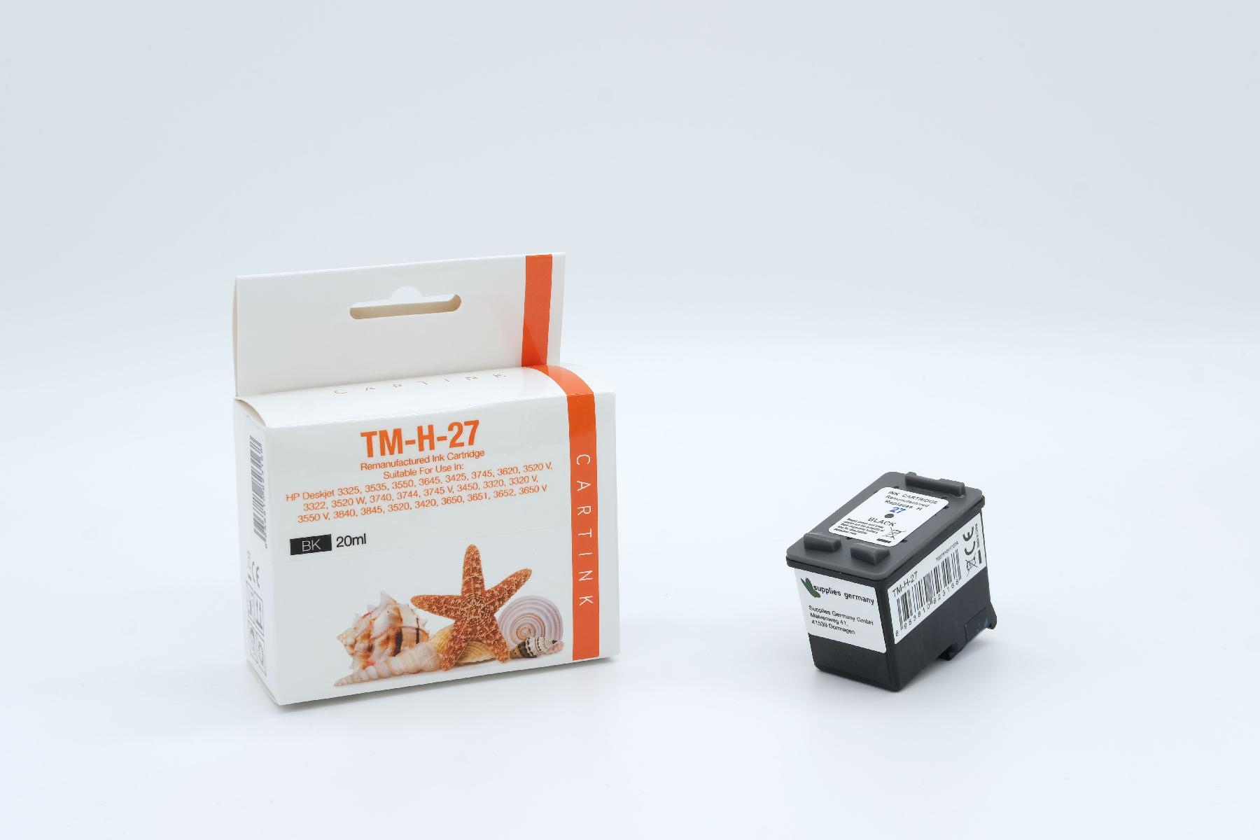 27A Refill Tinte schwarz für HP / C8727AE / 20ml