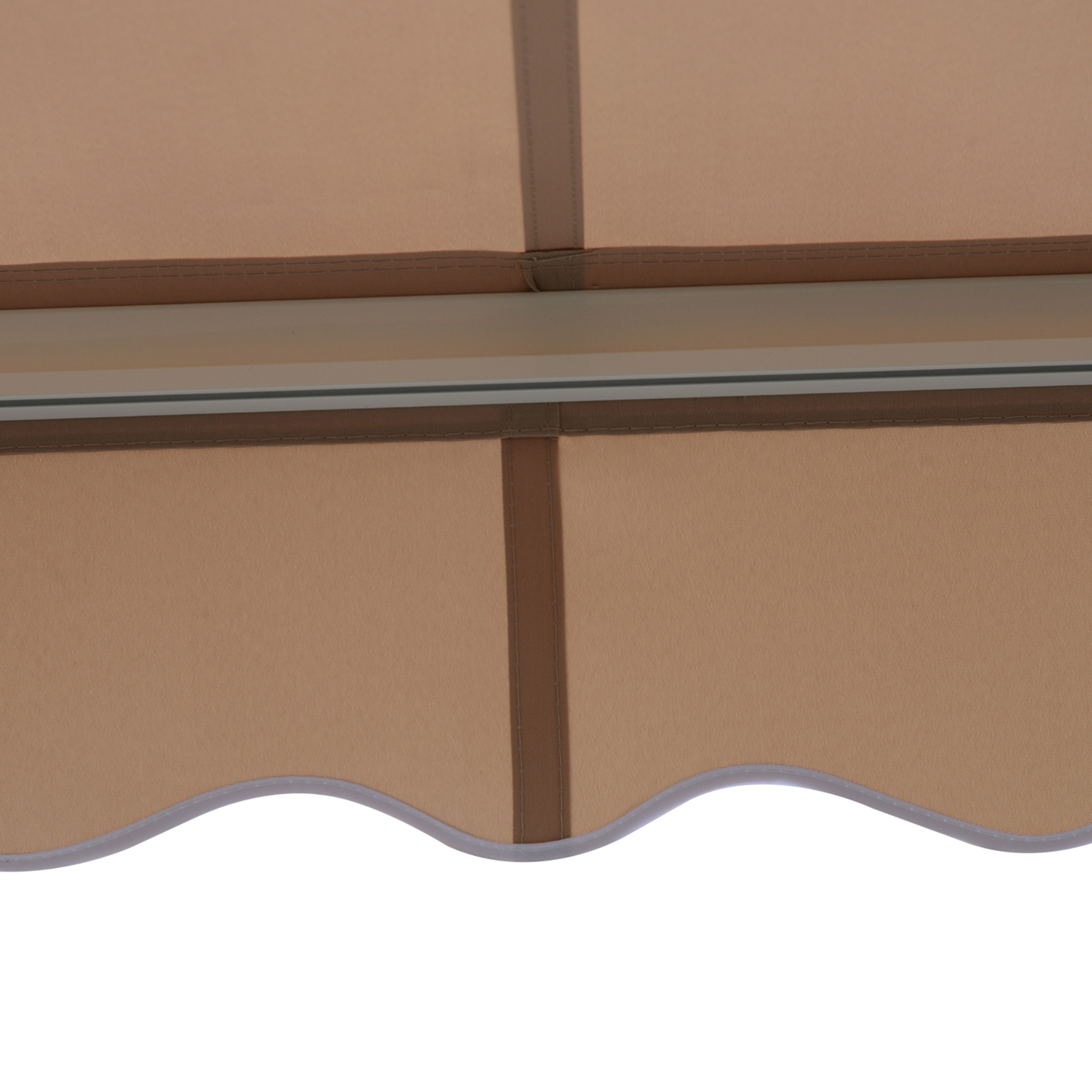 Gelenkarmmarkise Verstellbare Klemmmarkise Terrassenmarkise 3,95 x 3m Sonnenschutz mit Kurbel, Balkonmarkise, Beige