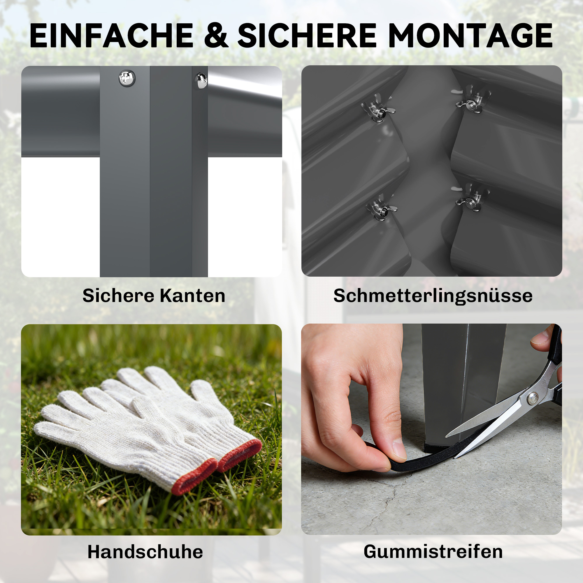 Hochbeet mit Frühbeetaufsatz aus Metall Pflanzkasten mit Gewächshaus Ablagefach, erhöht 120 x 55 x 140cm