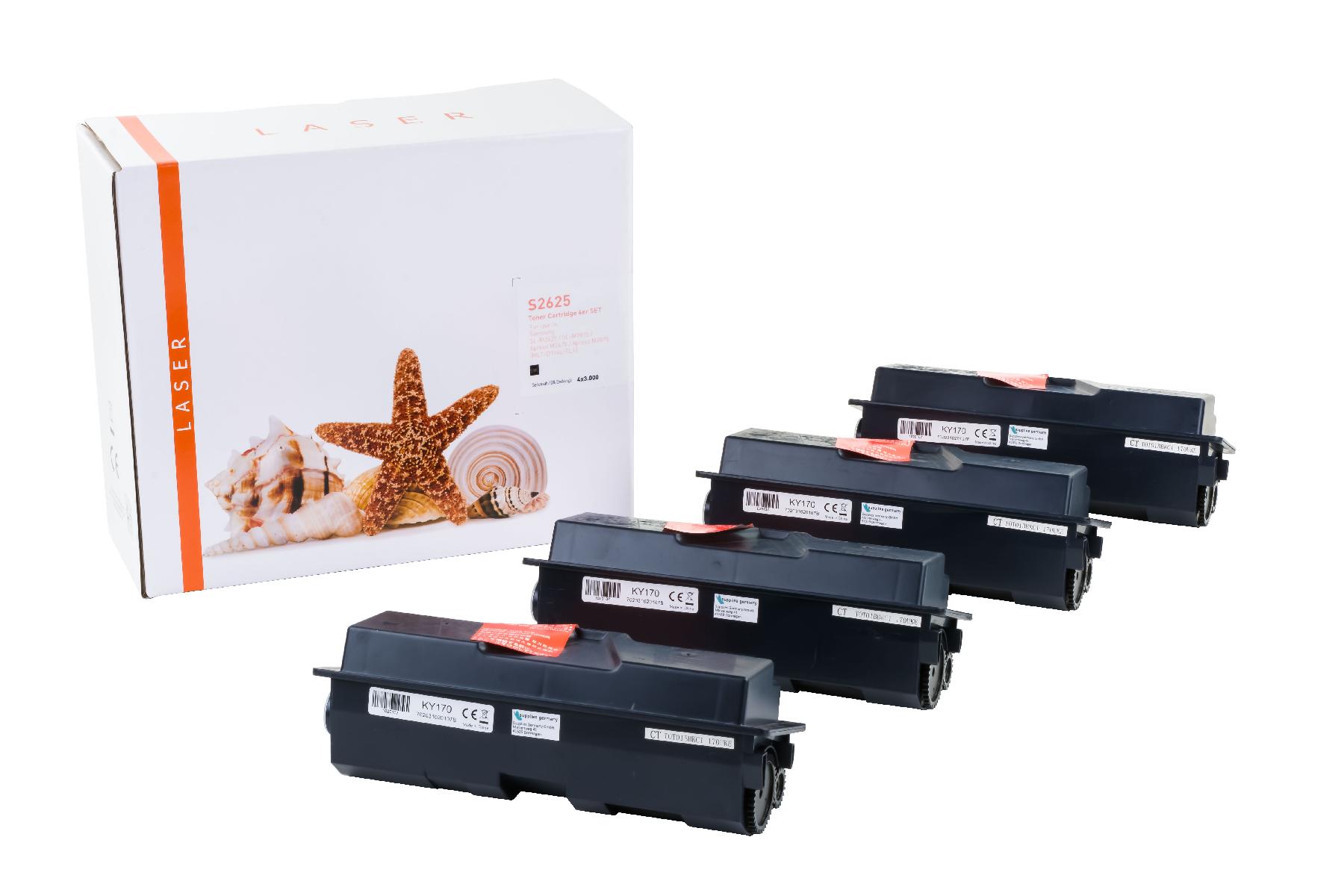 4er Set TK170 alternativ Toner schwarz für Kyocera / TK170 / 4x7.200 Seiten