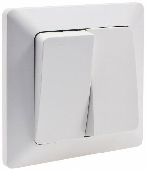 MILOS Serien-Schalter 2-fach weiß matt - 250V~/ 10A, inkl. Rahmen, UP MILOS Serien-Schalter 2-fach weiß matt - 250V~/ 10A, inkl. Rahmen, UP
