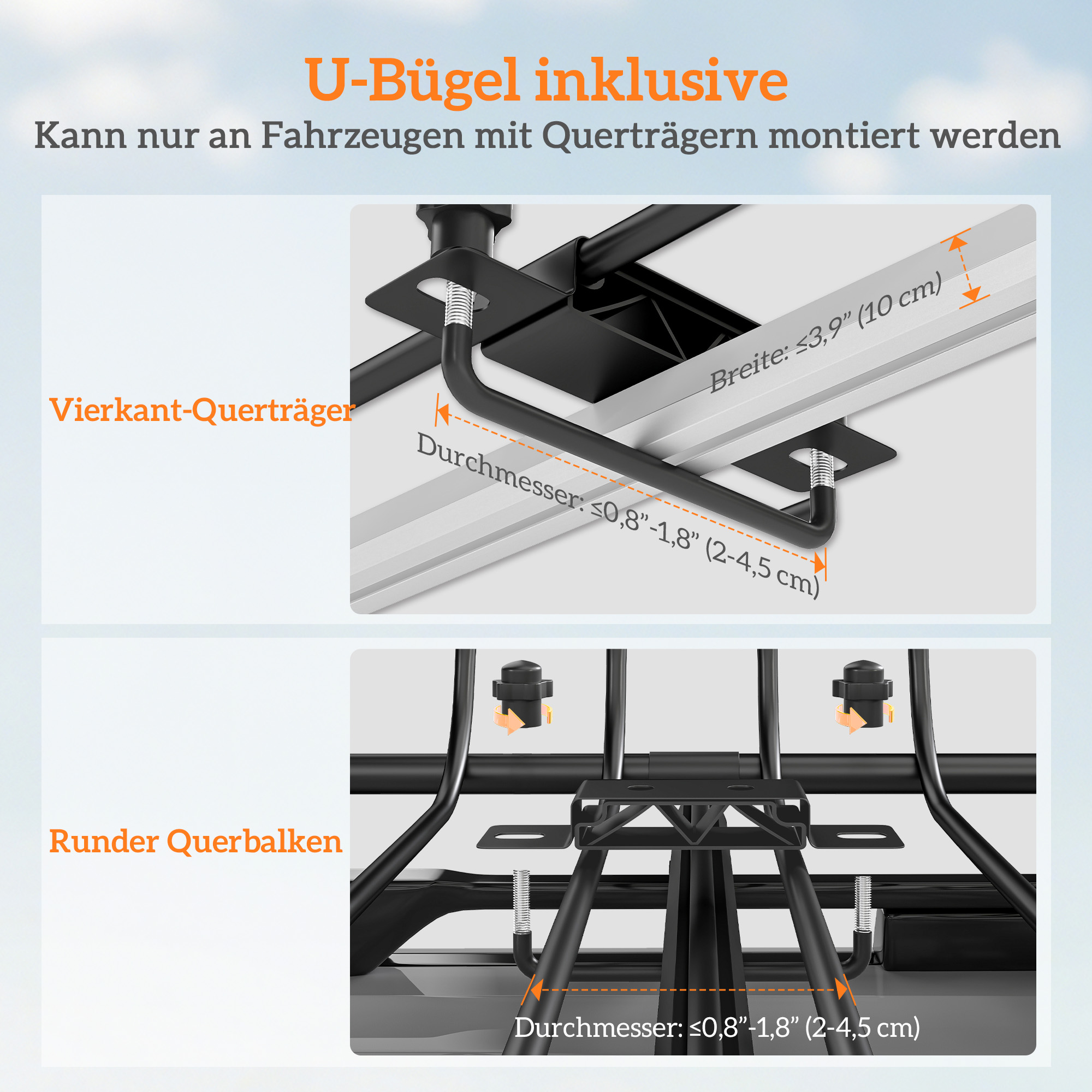 Dachgepäckträger Universal Dachkorb mit Windschutz, bis 150 kg, 116 x 92 x 11,5 cm für SUV Trucks Schwarz