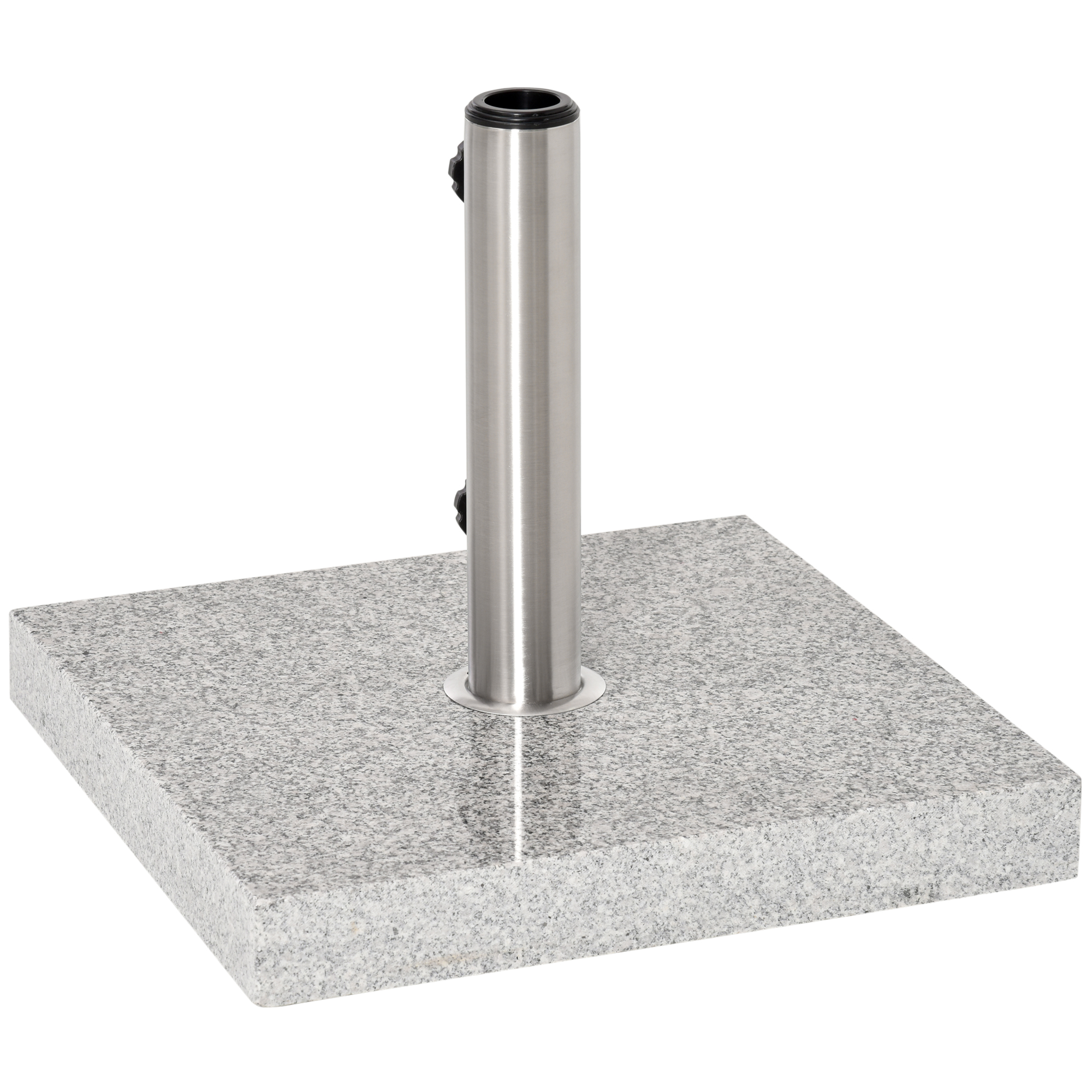 Sonnenschirmständer aus Edelstahl Schirmständer mit Griffe, halbrund Schirmhalter, Schirmgewichtfür Sonnenschirm Ø3,8-Ø4,8 cm, für Balkon, Terasse, Garten, Grau