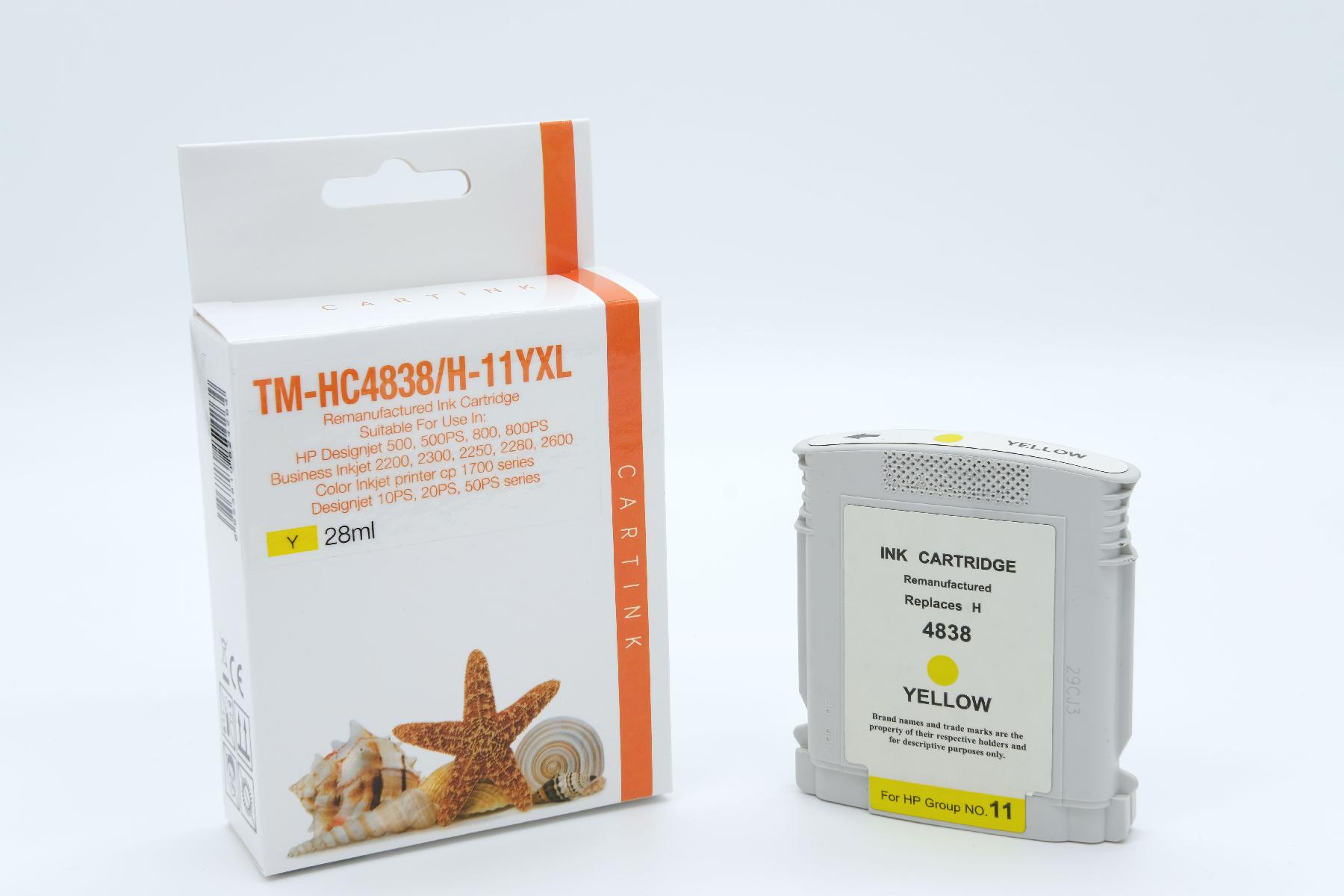 C4838 / H11 / Refill Tinte yellow für HP / C4838A / 28ml