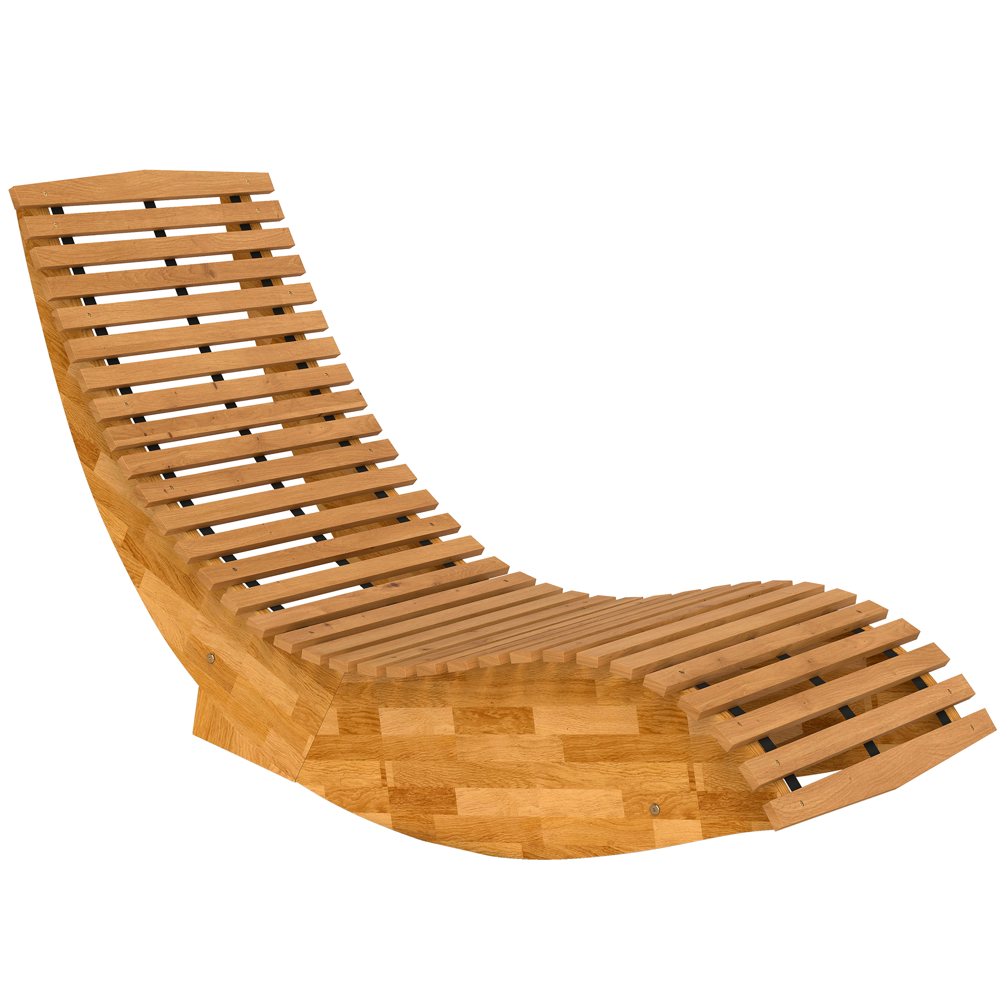 Sonnenliege aus Akazienholz Klappbar Ergonomisch Gartenliege mit S-Form Latten-Design 60 x 156 x 77 cm