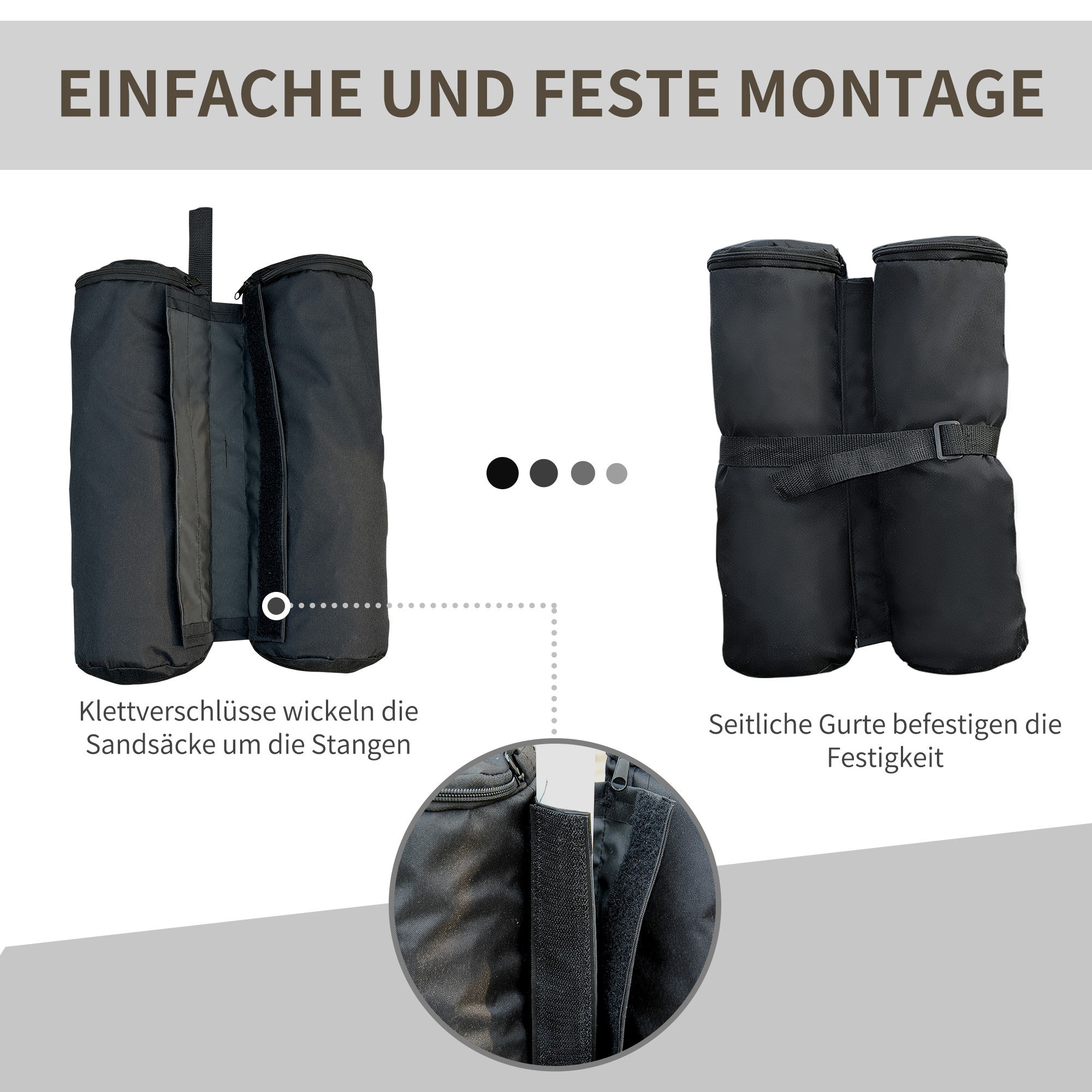 Pavillon Standfuß für Faltpavillon Partyzelt Festzelt 4 Stück 4er-Set schwarz NEU