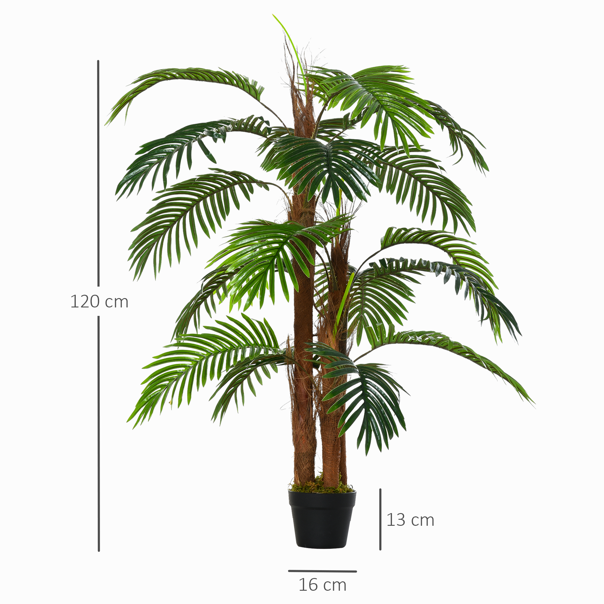 künstliche Pflanzen 120 cm künstlicher Palmen Palme Kunstpflanze Kunstbaum Kunstpflanzen im Topf Zimmerpflanze Dekopflanze Büropflanze Kunststofftopf für drinnen und draußen