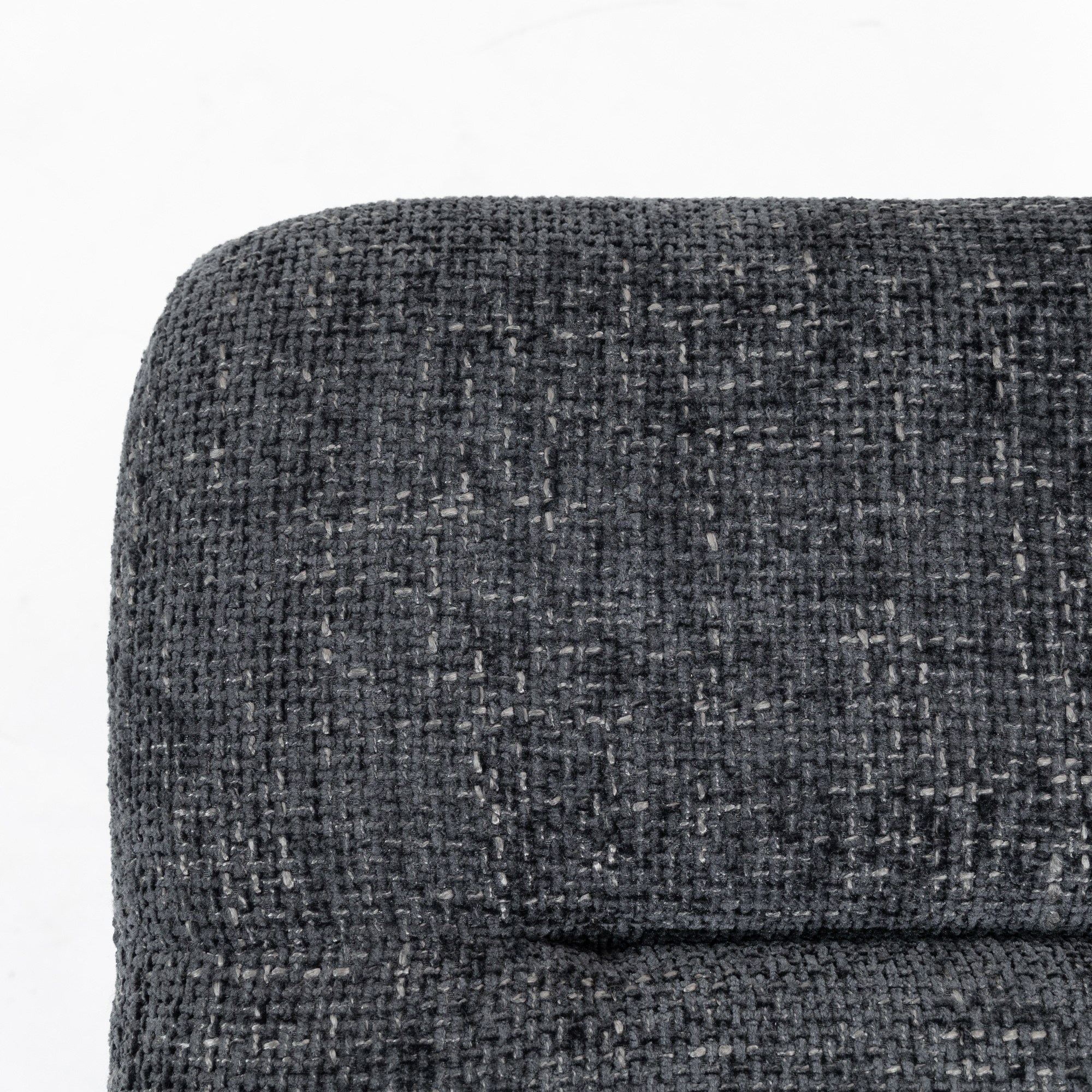 Sitzhocker Hocker mit weichem Sitzkissen Stahlbeinen Fußhocker mit Chenille-Stoff, 45 x 41 x 38 cm, Dunkelgrau