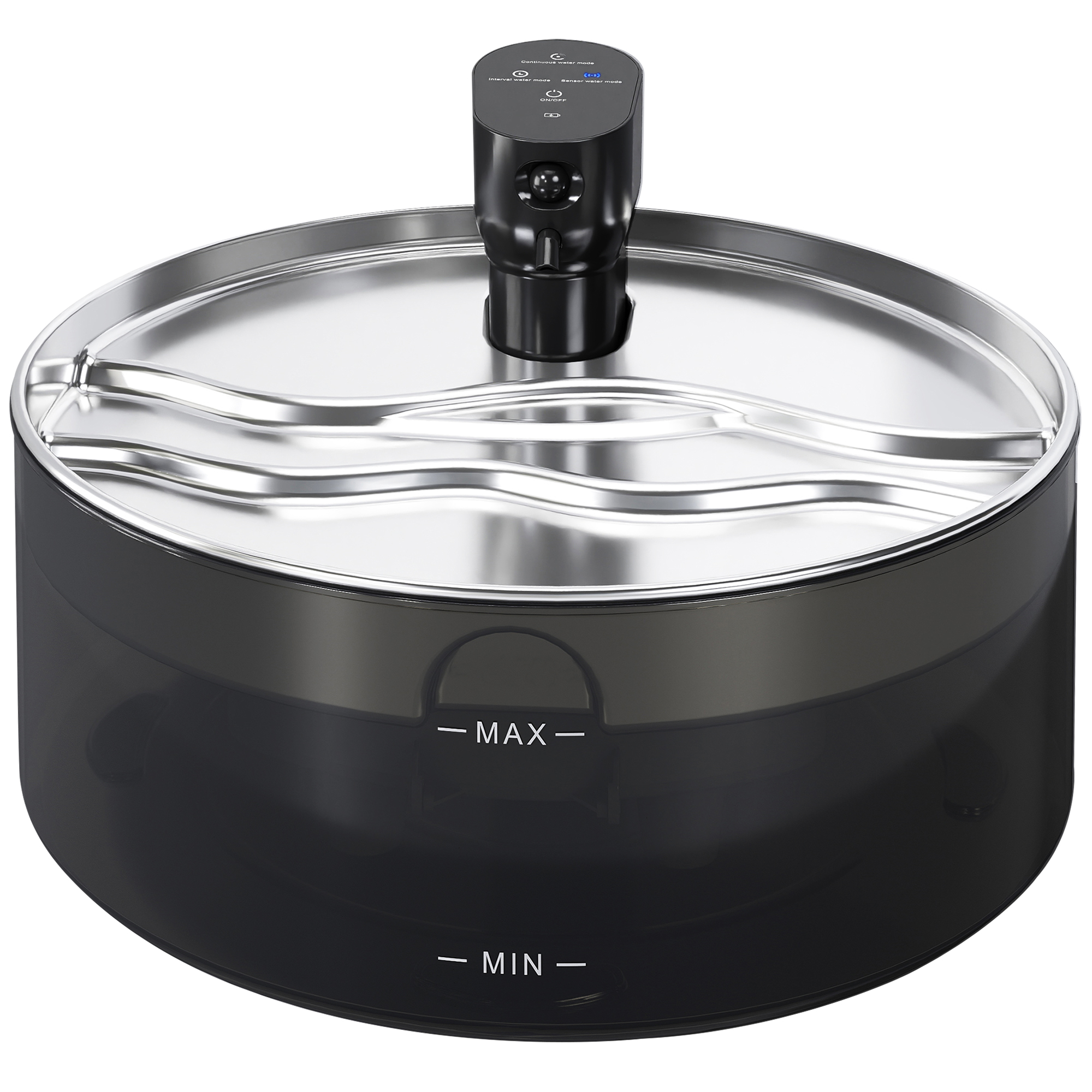 Katzenbrunnen, 7l, Trinkbrunnen für Katzen, mit leiser Pumpe LED Aktivkohlefilter Edelstahl 30,6 x 30,6 x 17,2 cm