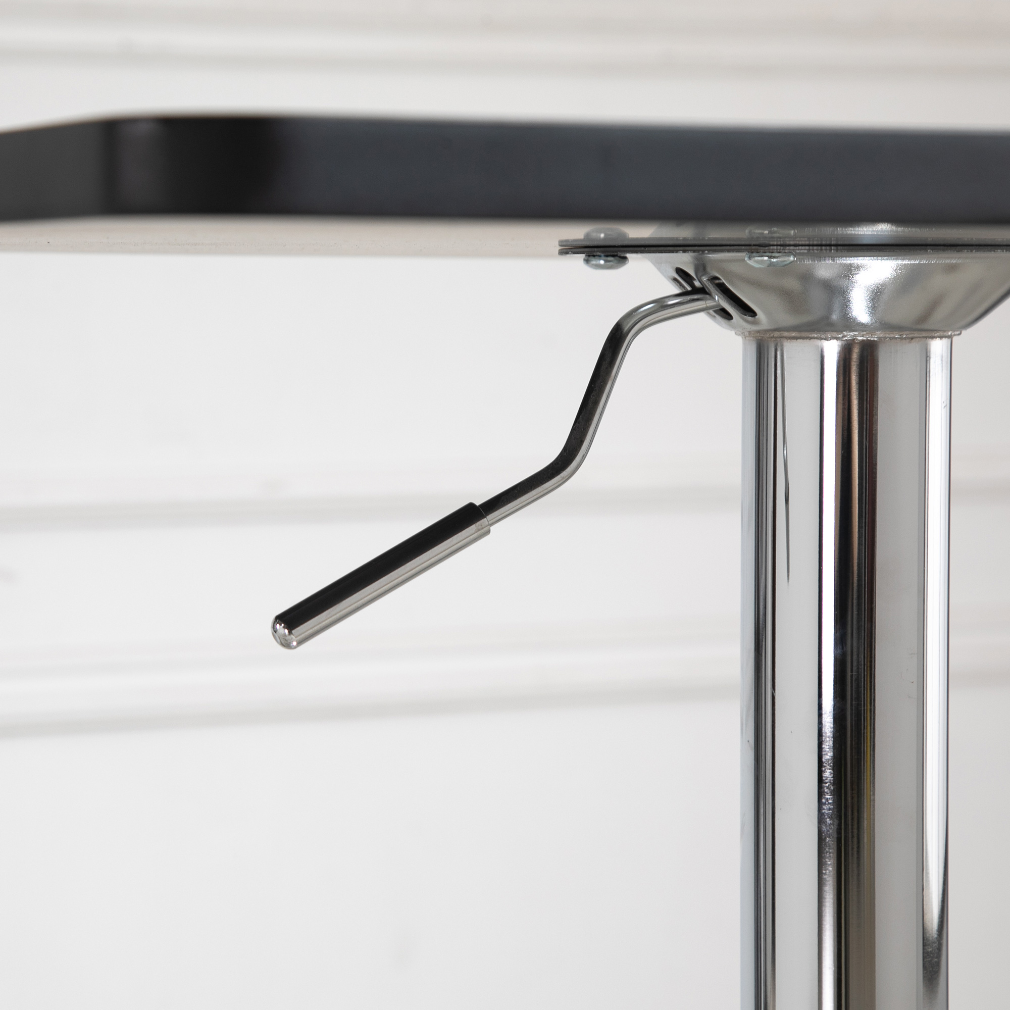 Höhenverstellbarer Bartisch, 360° drehbar, kratzfeste Füße, stabile Metallbasis, Schwarz/Silber