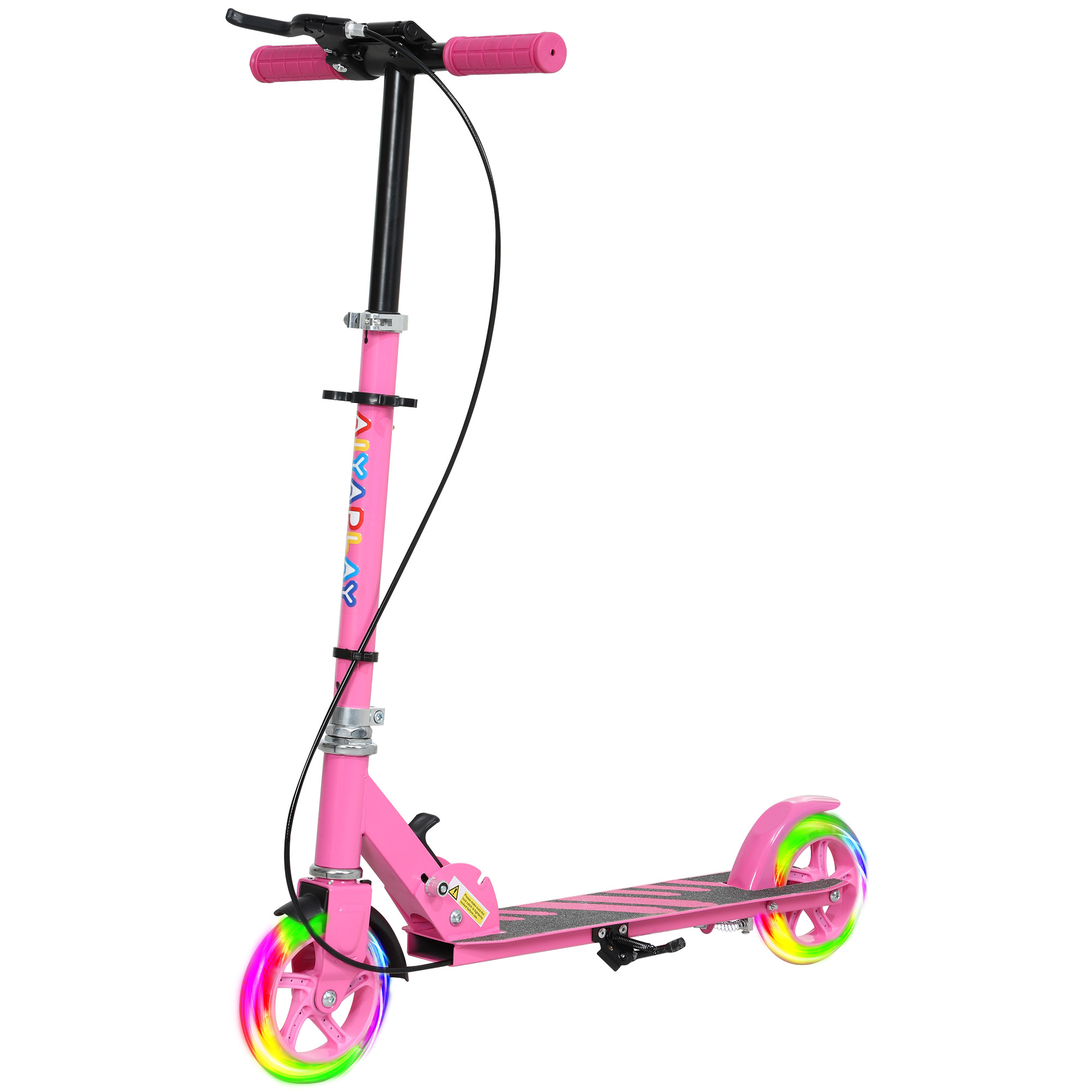 Kinderroller, Doppelte Bremsen, Metallrahmen, Fußstütze, faltbar, 3-8 Jahre, Rosa