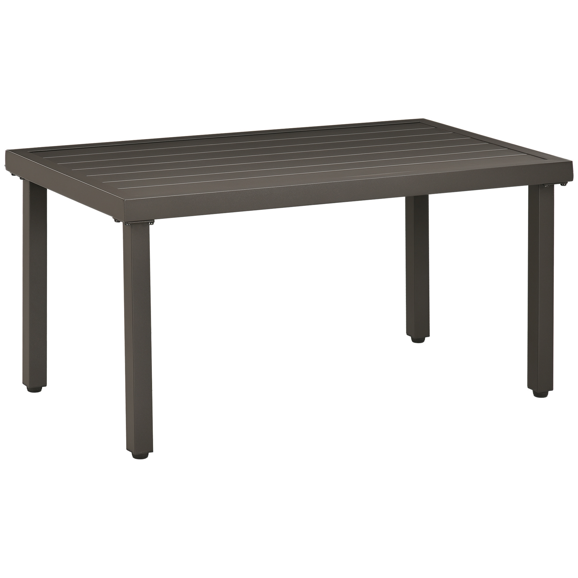 Gartentisch, Beistelltisch, Stahlrahmen, braun, 91 x 51 x 46 cm
