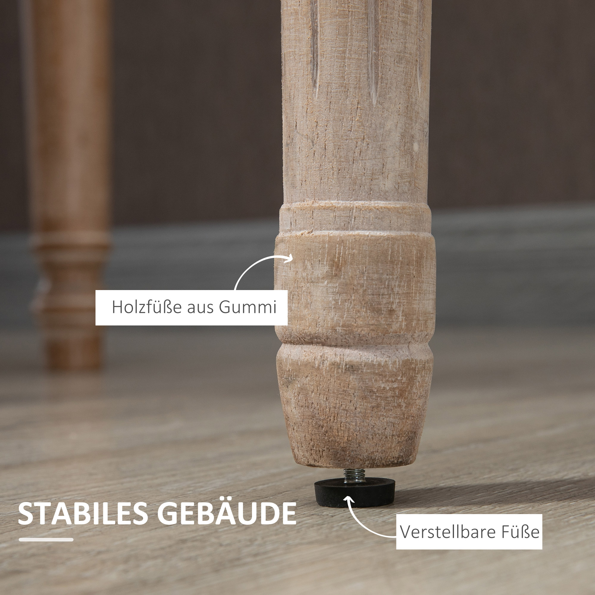 Küchenstühle im 2er-Set, weich gepolstert, Vintage-Design, Rattanoptik, Grau