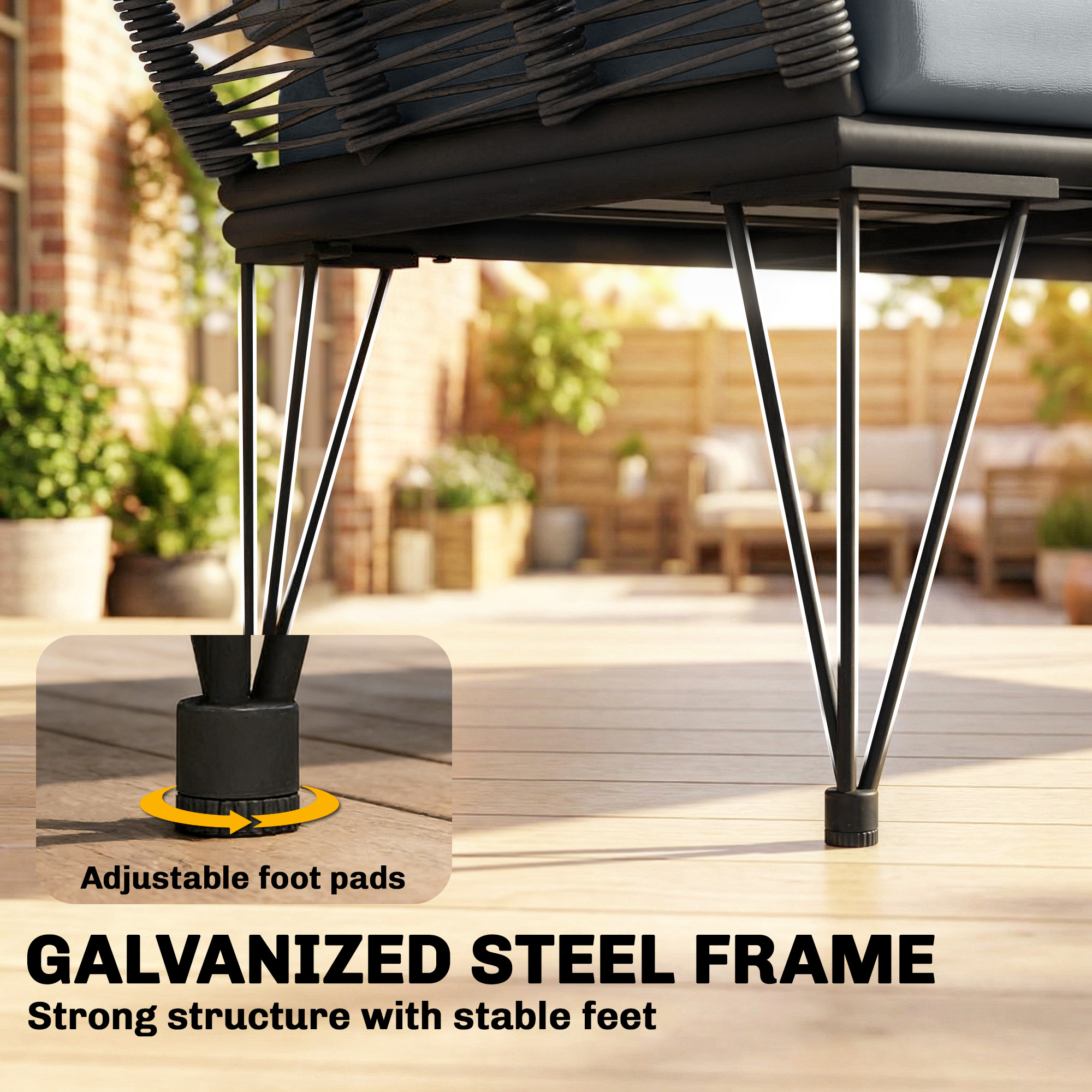 Gartensofa mit Kissen 2-Sitzer Sofa Outdoor Balkon Sofa Rattansofa Polyrattan Gartenmöbel 123 x 67 x 72 cm Hellgrau