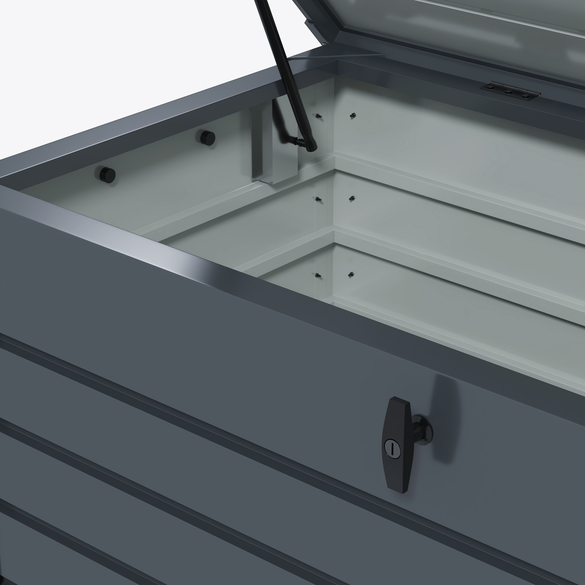 Outdoor Aufbewahrungsbox, Gartenbox, Kissenbox, wetterbeständig, 4 Rollen, 100 x 62 x 65 cm, Dunkelgrau