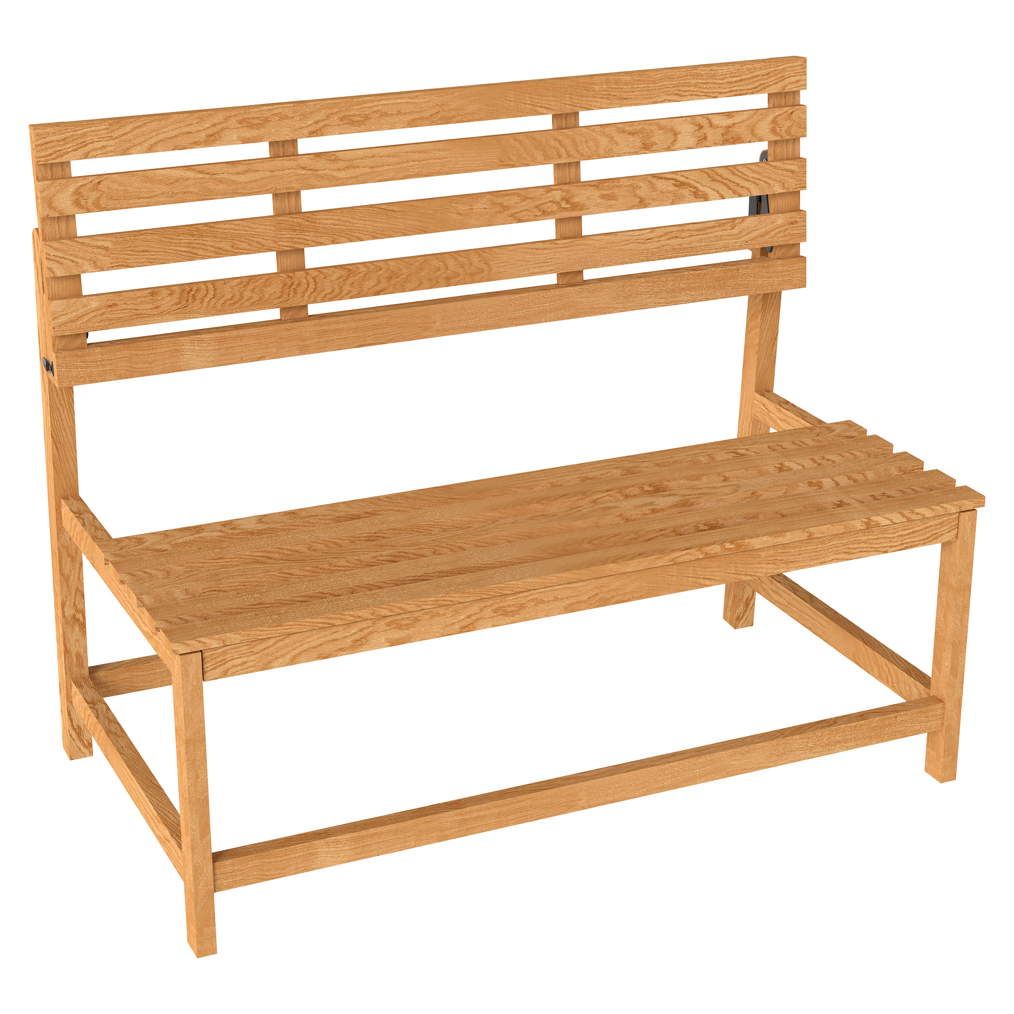 2-Sitzer Gartenbank Holz, wetterfest Sitzbank, UV-Beständig Gartenmöbel mit Umwandelbare Rückenlehnen 110x61x89cm, Teak