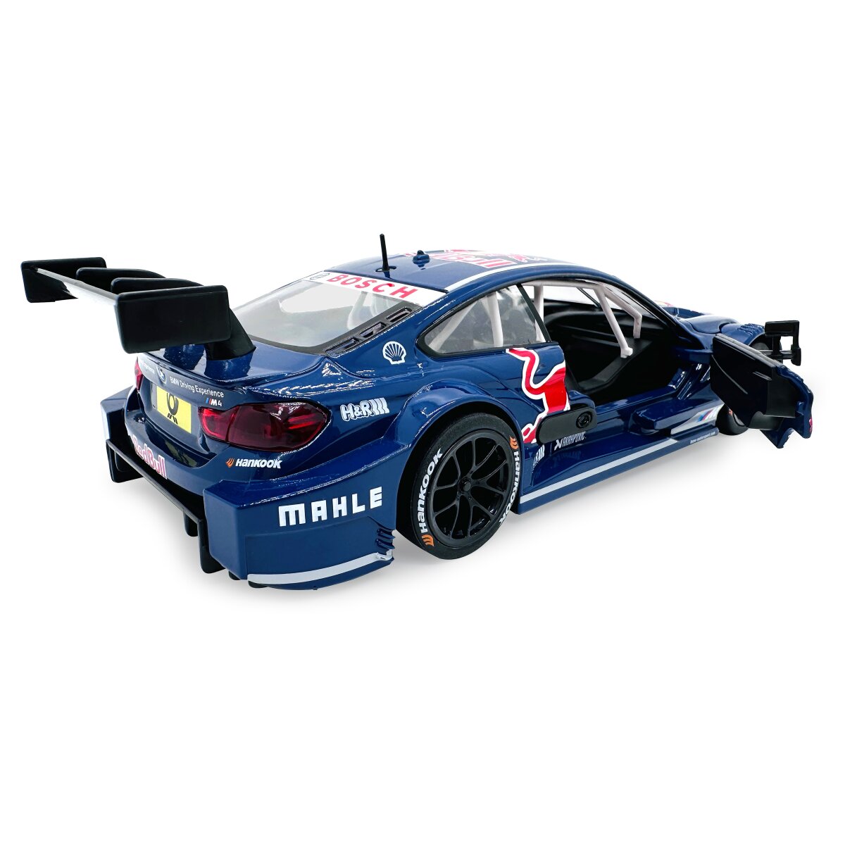 BMW M4 DTM Diecast 1:24 blau inkl. Knopfzellen