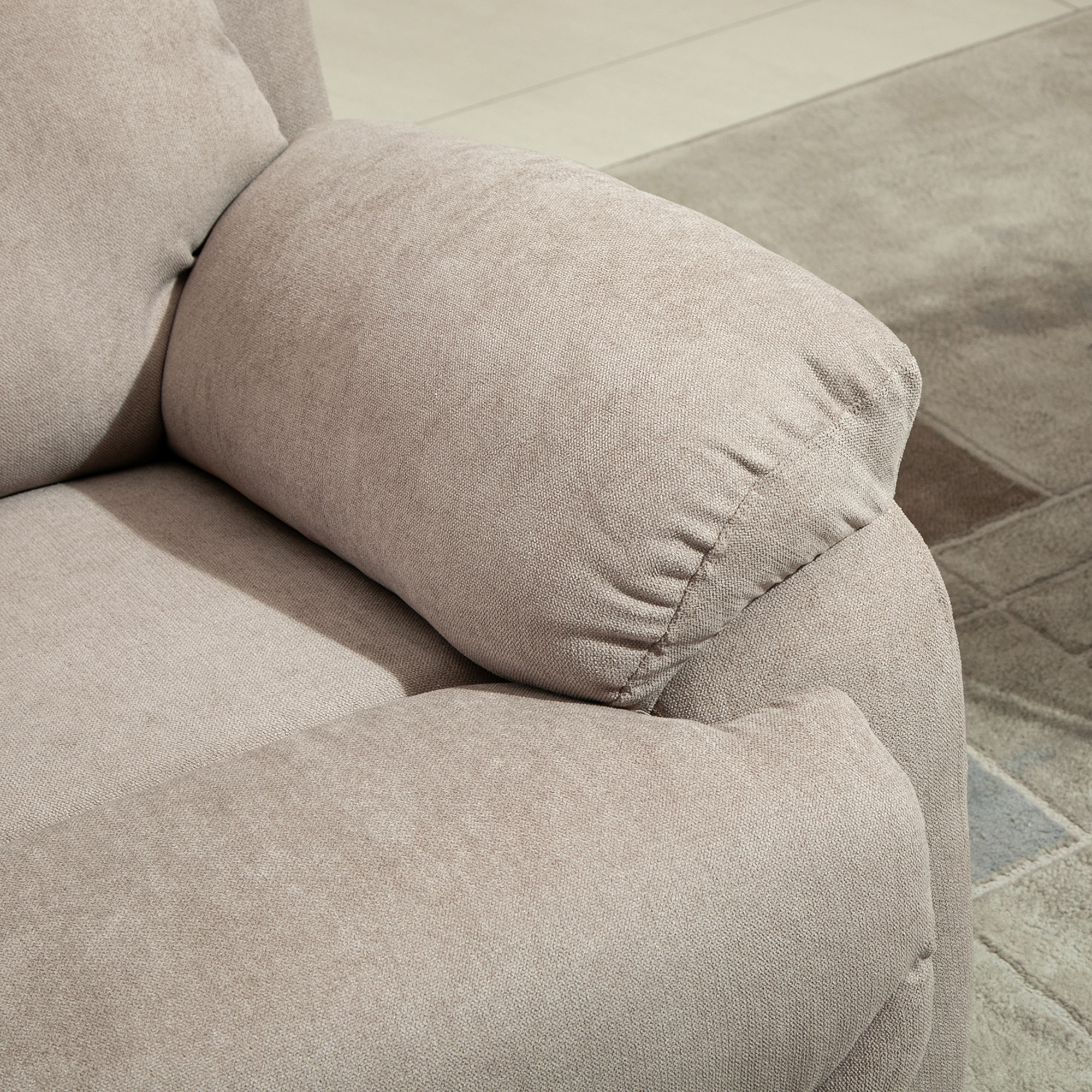 Relaxsessel Einzelsofa Liege 150° neigbarer Fernsehsessel Liegesessel TV-Sessel mit Schlaffunktion für Wohnzimmer Leinen Beige 93 x 88 x 102 cm