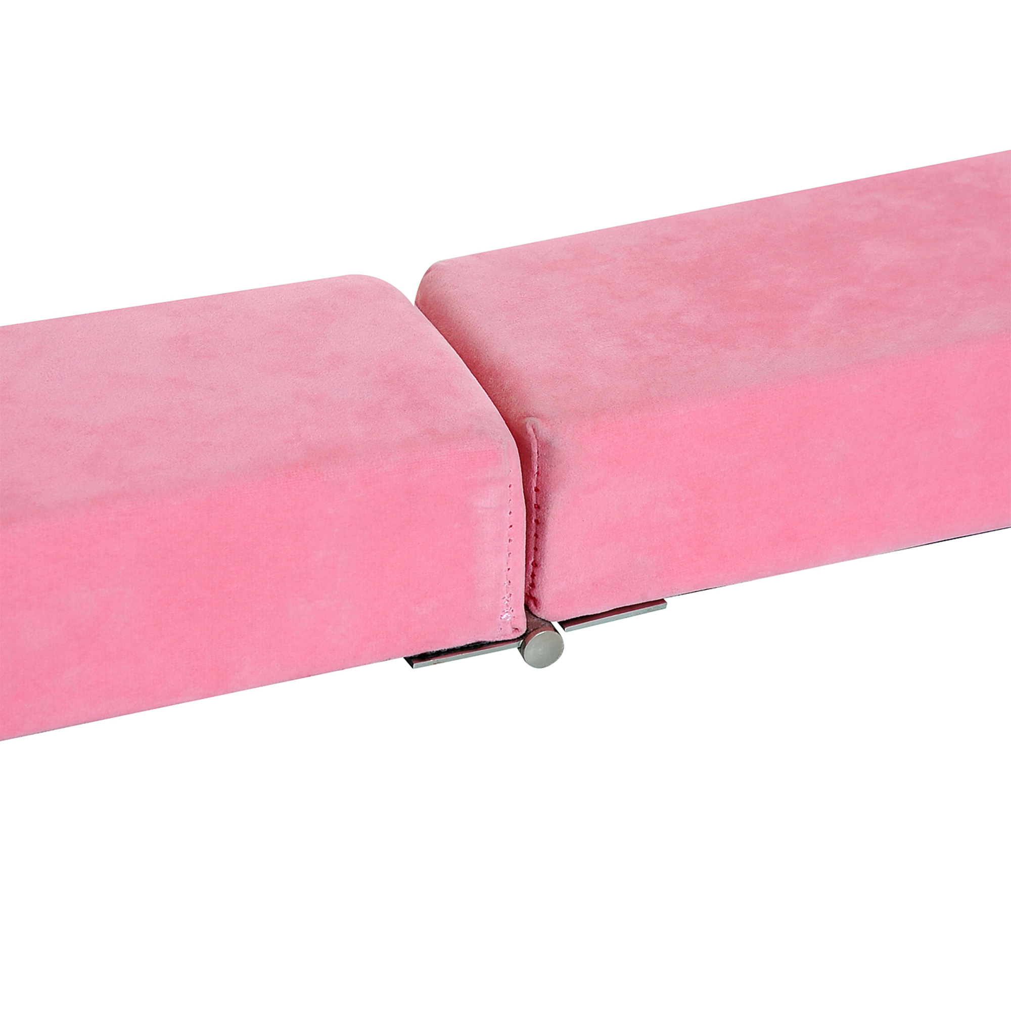 Faltbarer Schwebebalken, rutschfest, Wildlederbezug, robustes Holz, 210 x 10 x 6,5 cm, Rosa