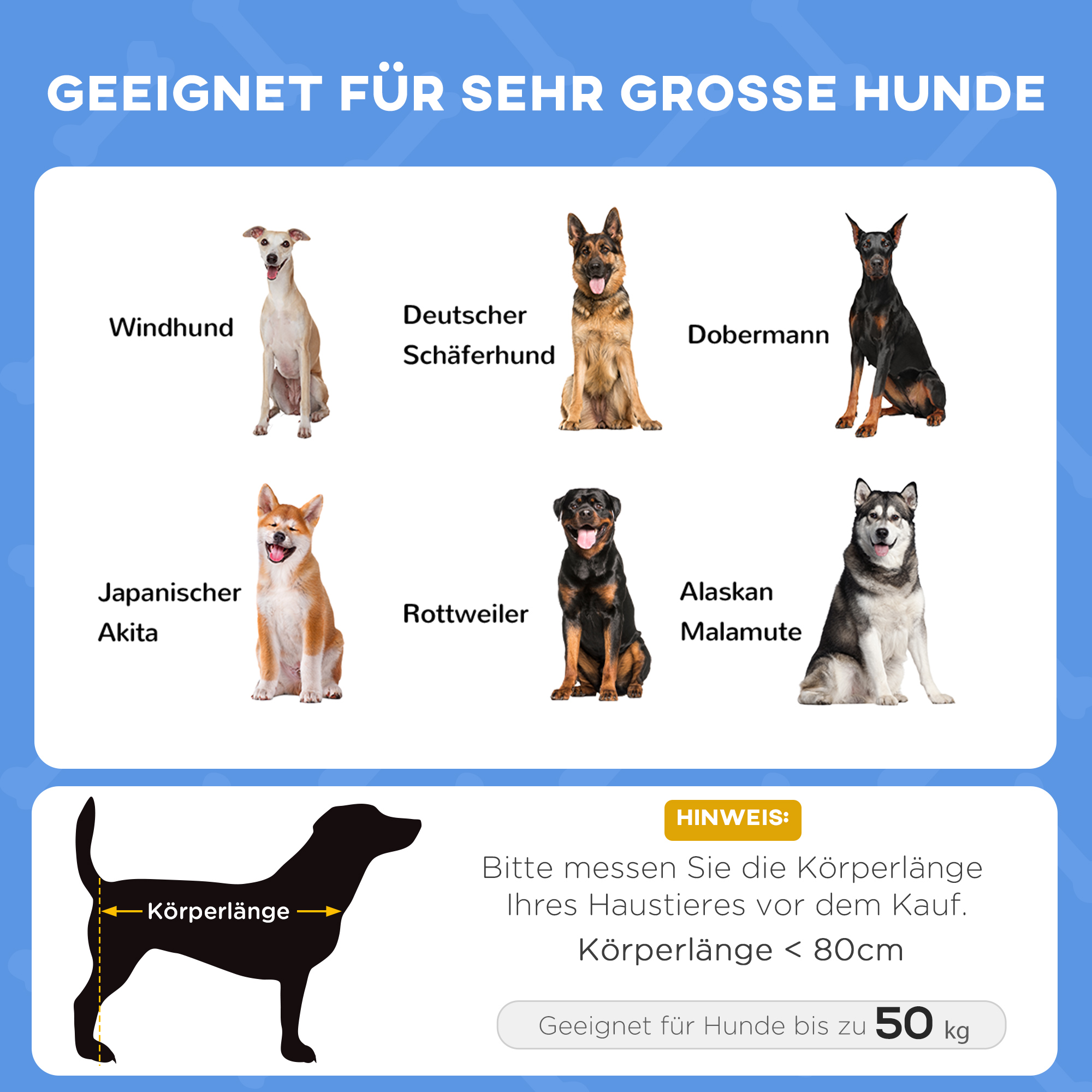 Outdoor-Hundeschlafplatz Wetterfestes Hundebett, mit Baldachin, klappbar, 122 x 92 x 108 cm, Blau + Schwarz