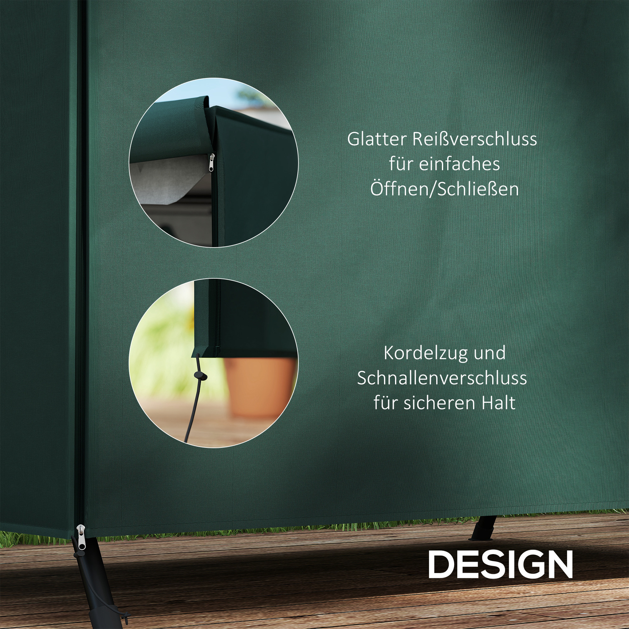 Hollywoodschaukel Abdeckung 3 Sitzer, Wasserabweisend Winterfest Schutzhülle für Gartenschaukel, UV-Beständig Abdeckplane, Abdeckhaube, Reißfest 600D Oxford Gewebe, 205x124x164cm Dunkelgrün