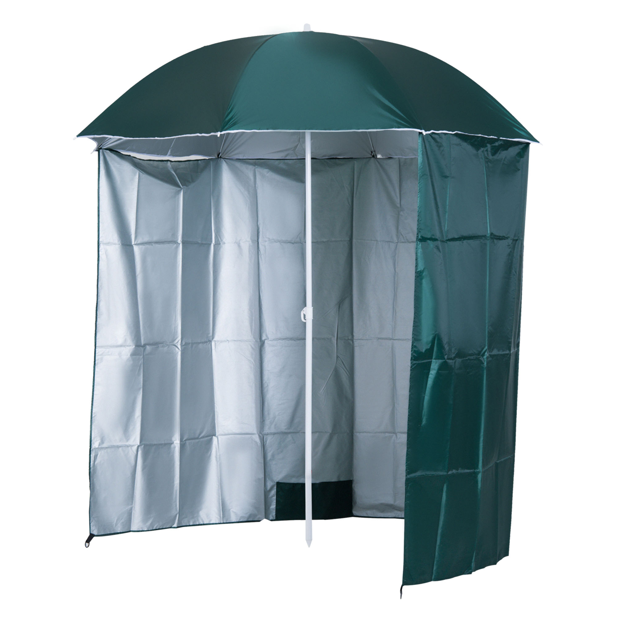 Sonnenschirm Strandschirm Sonnenschutz mit Seitenwand Strand Polyester Dunkelgrün 2,2 x H2,2m