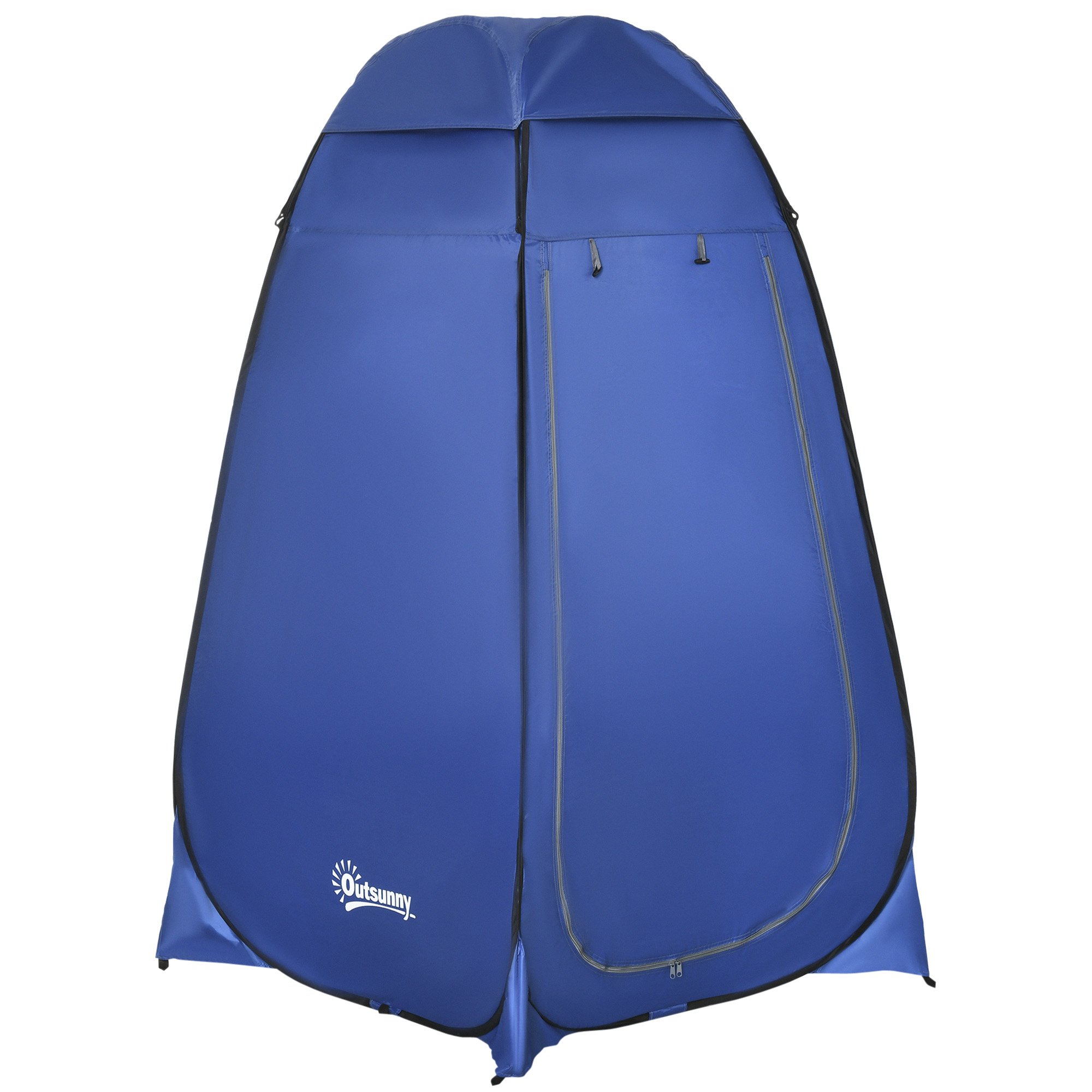 Pop-up toilettent, mobiele campingdouchetent, omkleedtent met binnenvak, douchecabine, kleedcabine, waterproof, polyester, donkerblauw, 120 x 120 x 190 cm
