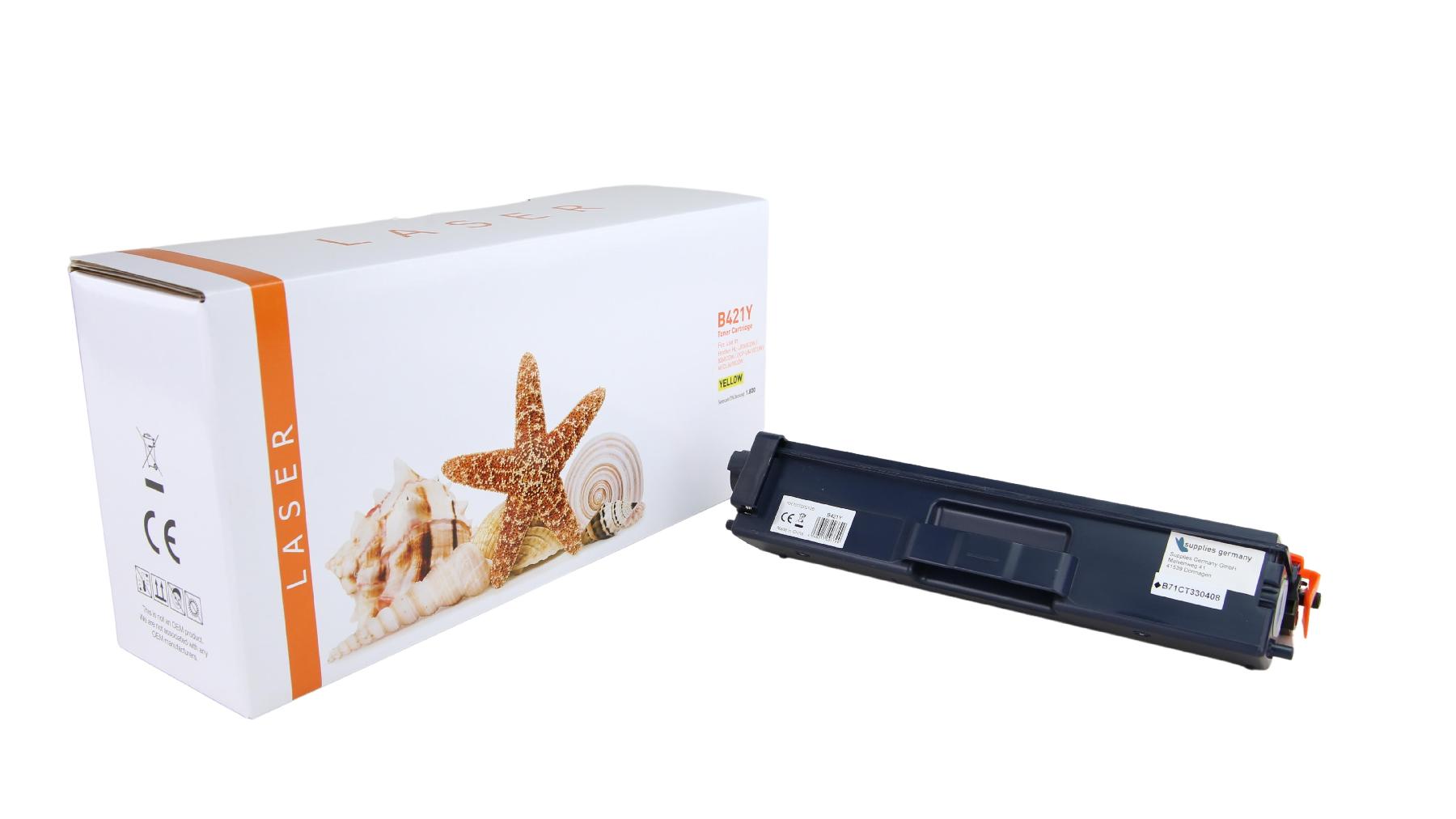 TN421Y alternativ Toner gelb für Brother /TN421Y  / 1.800 Seiten