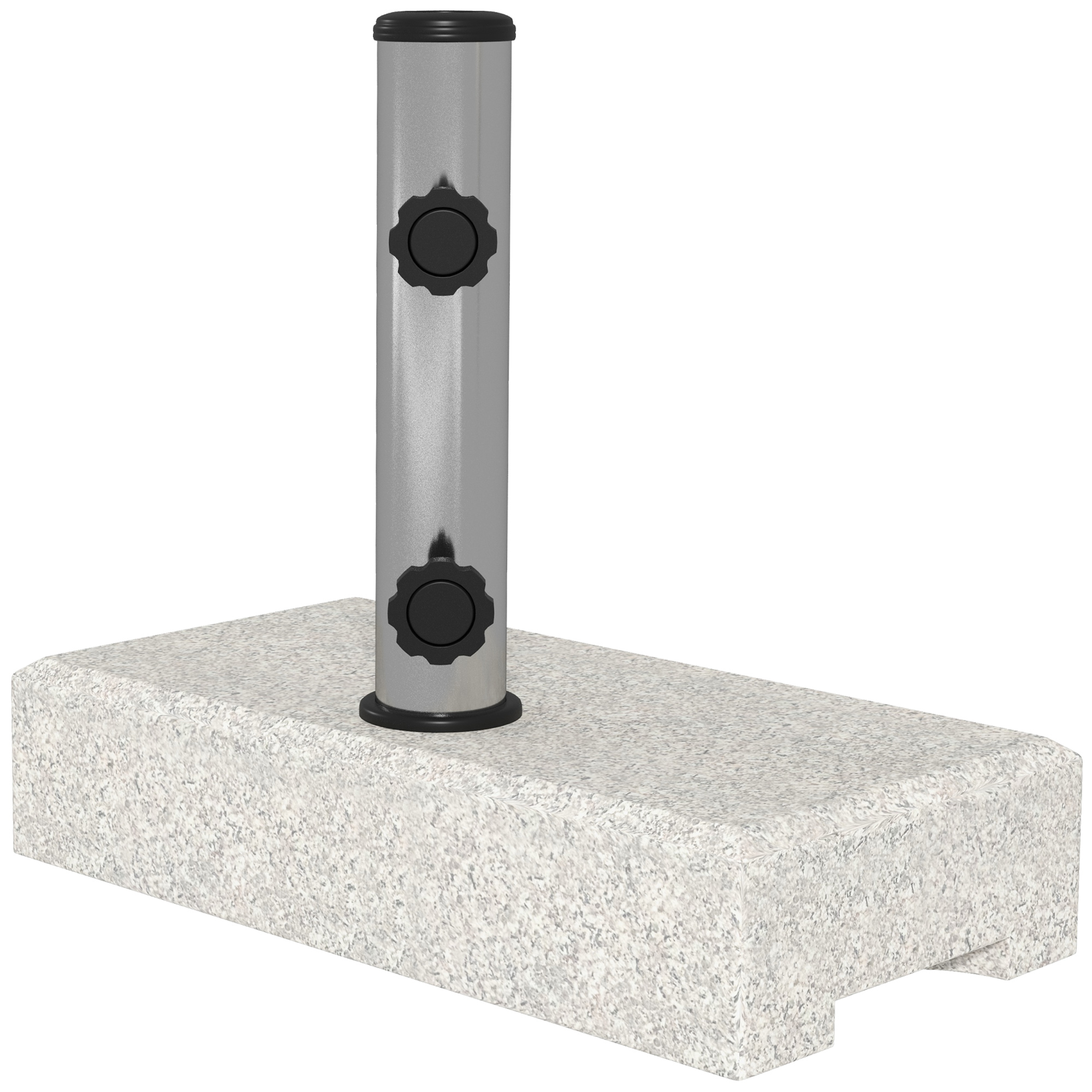 Sonnenschirmständer 25 kg, Schirmfuß aus Granit, für Schirmstöcke Ø32/38/48 mm, Grau