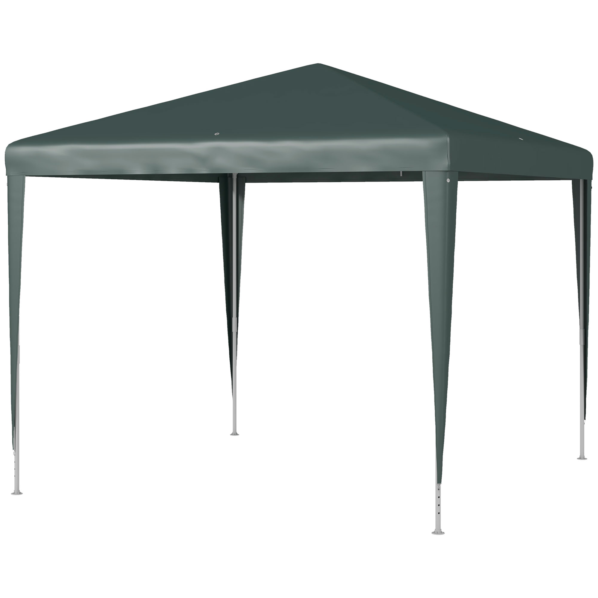 Pavillon 2,7x2,7m, Schnellaufbau mit Klicksystem, rostfreies Gestell, Dunkelgrün