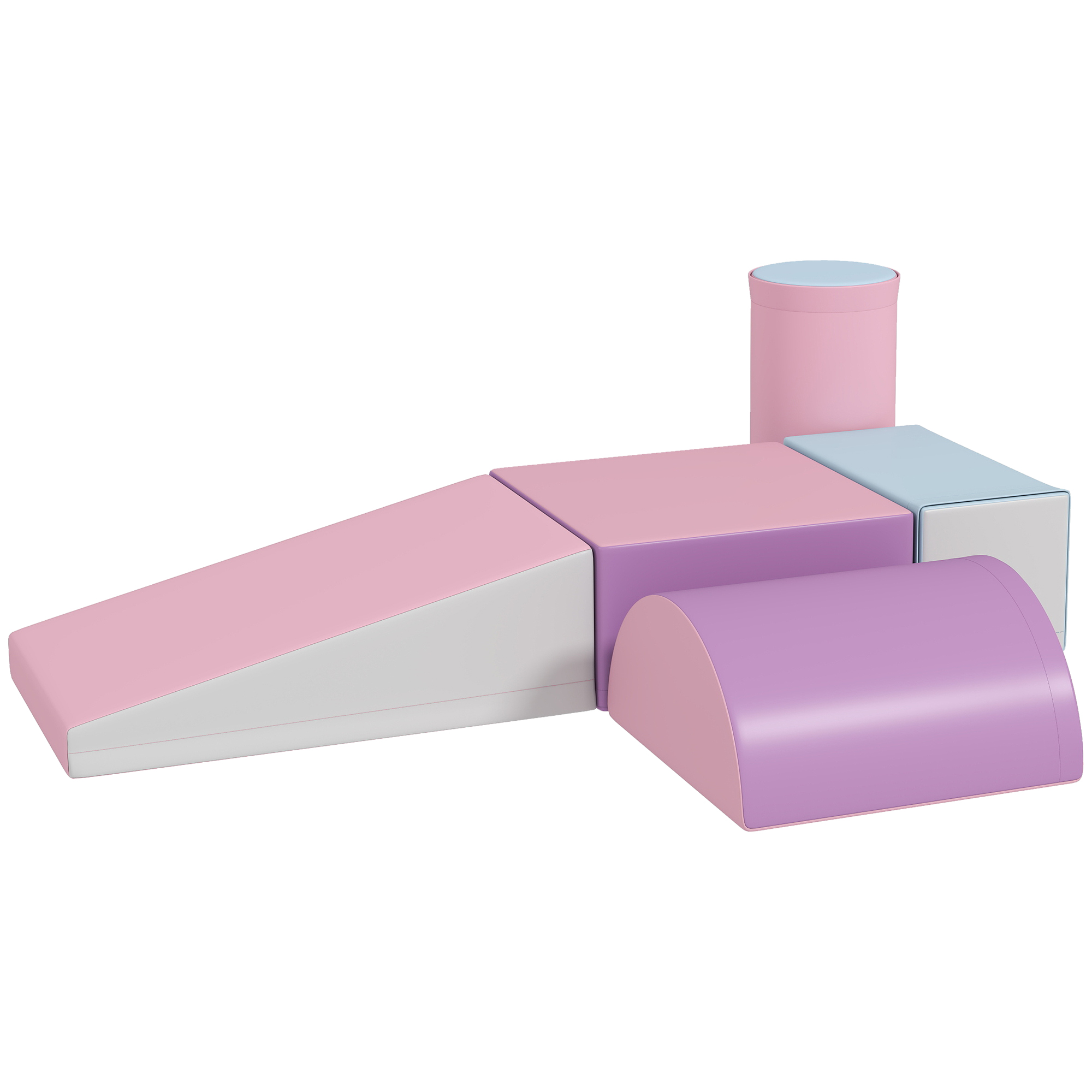 Softbausteine, 5er-Set Schaumstoff-Bausteine für Kinder im Alter von 1-3 Jahren, Kunstleder, Mehrfarbig