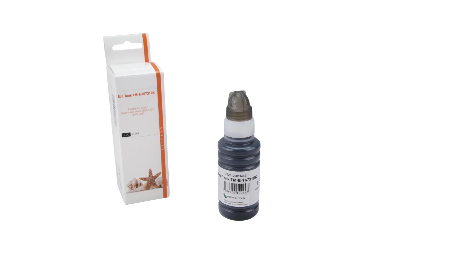 T6731schwarz Eco Tank Nachfüllflasche schwarz für Epson / T6731schwarz / 70ml