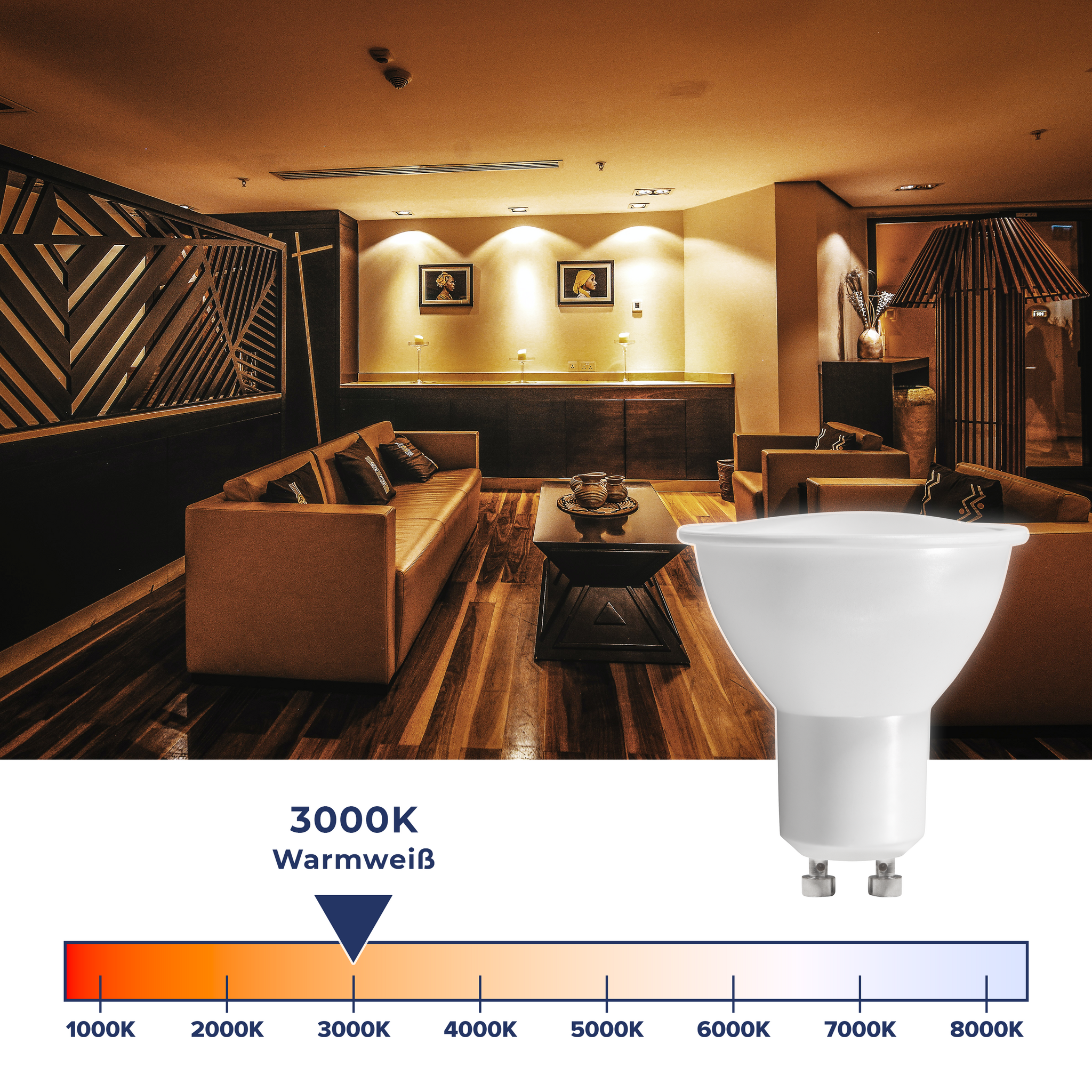 LED-Strahler McShine ''MS-60'' GU10, 6W, 510lm, 3000K, warmweiß