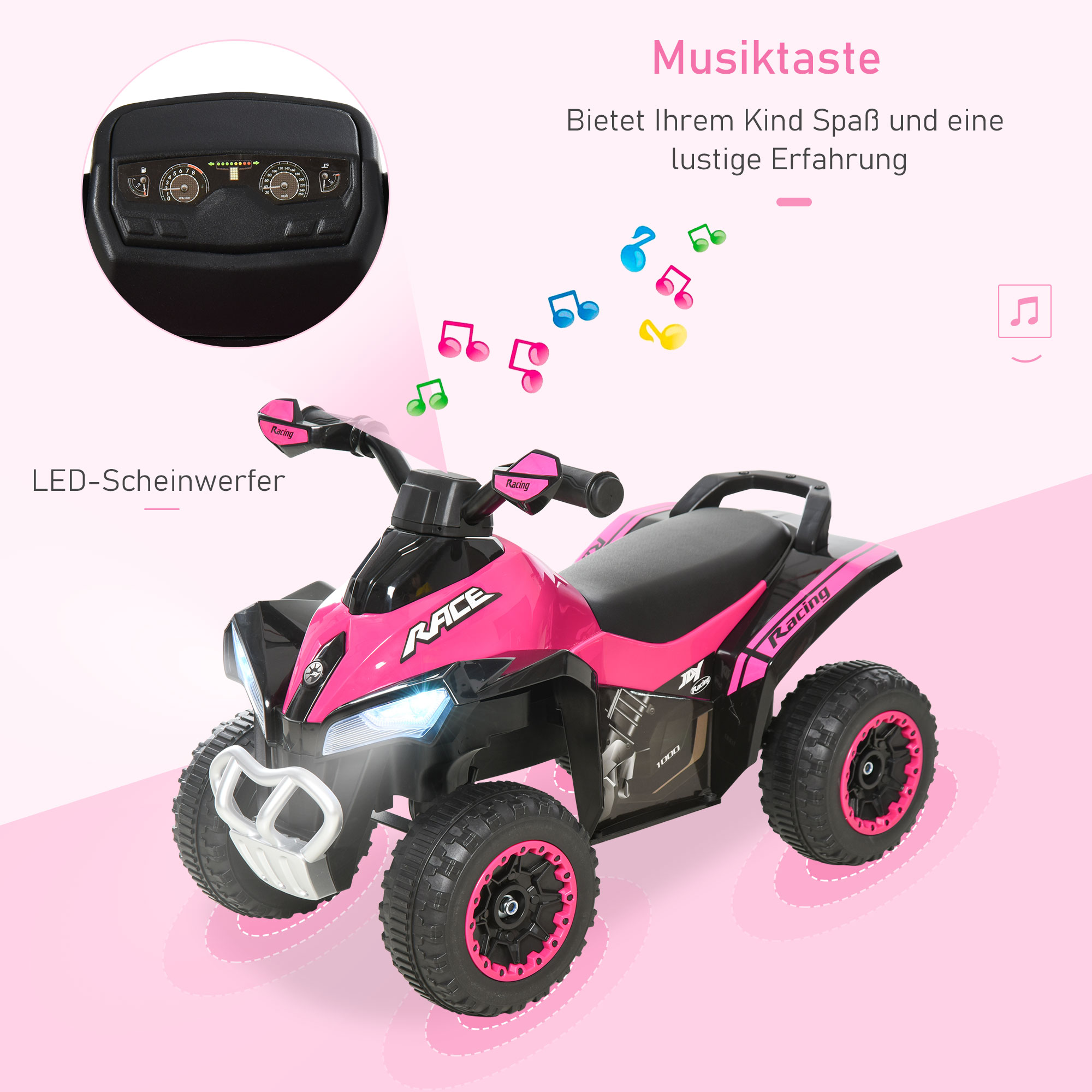 Rutschauto Rutschfahrzeug Kinderfahrzeug für 18-36 Monate Kinder Rosa