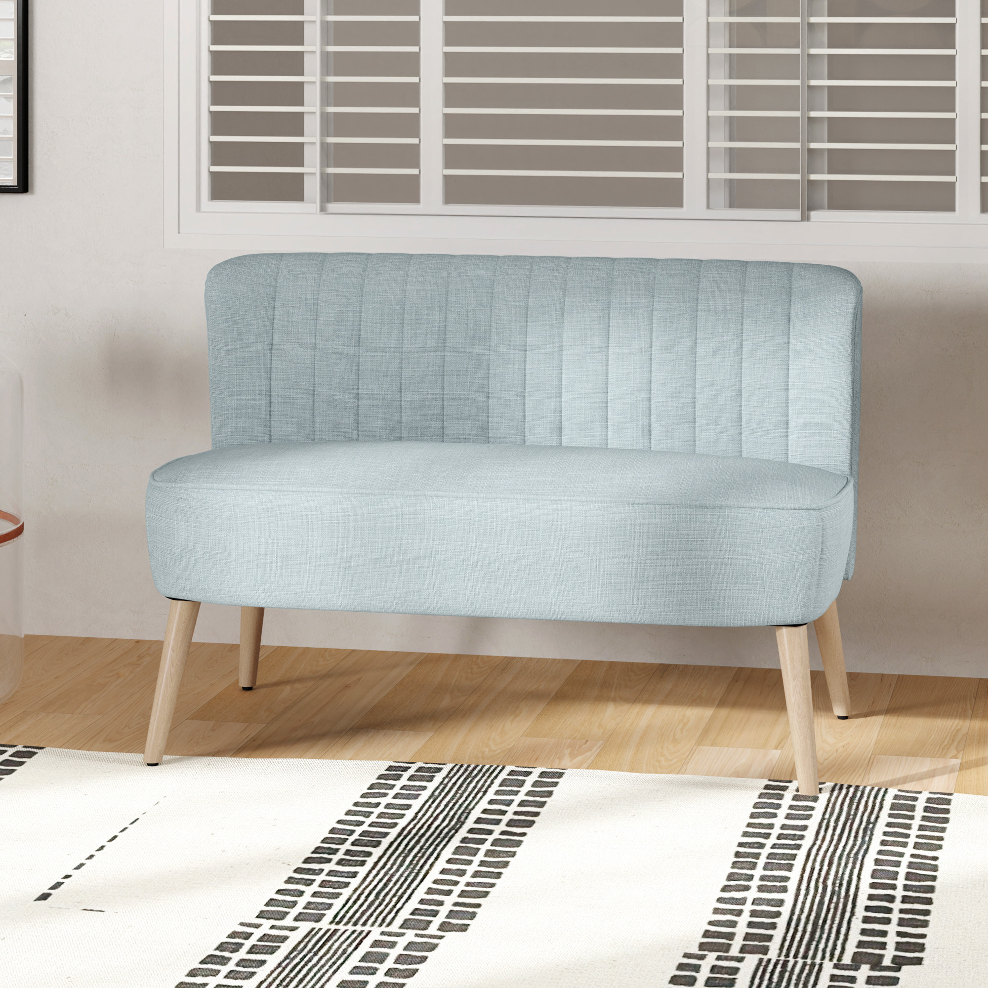 2-Sitzer Sofa, weiche Polsterung, pflegeleichter Bezug, bis 220 kg, 117 x 56,5 x 77 cm, Hellgrün
