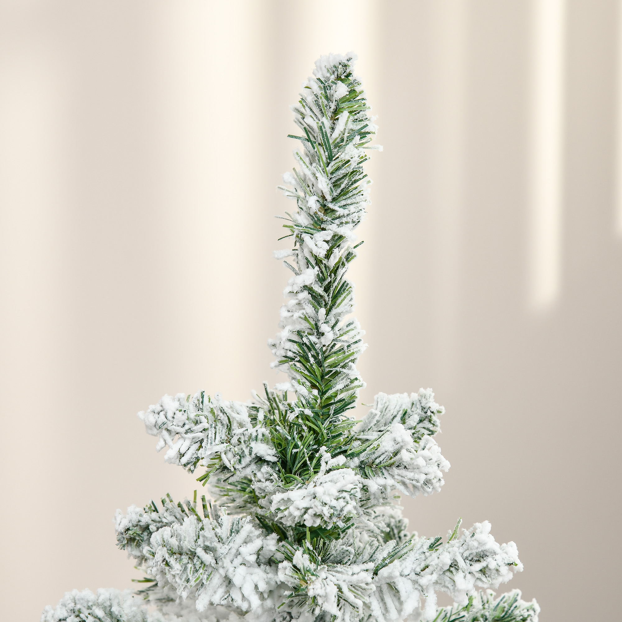 Künstlicher Weihnachtsbaum, Schnee-Effekt, flammenhemmend, Scharnierkonstruktion, Grün/Weiß