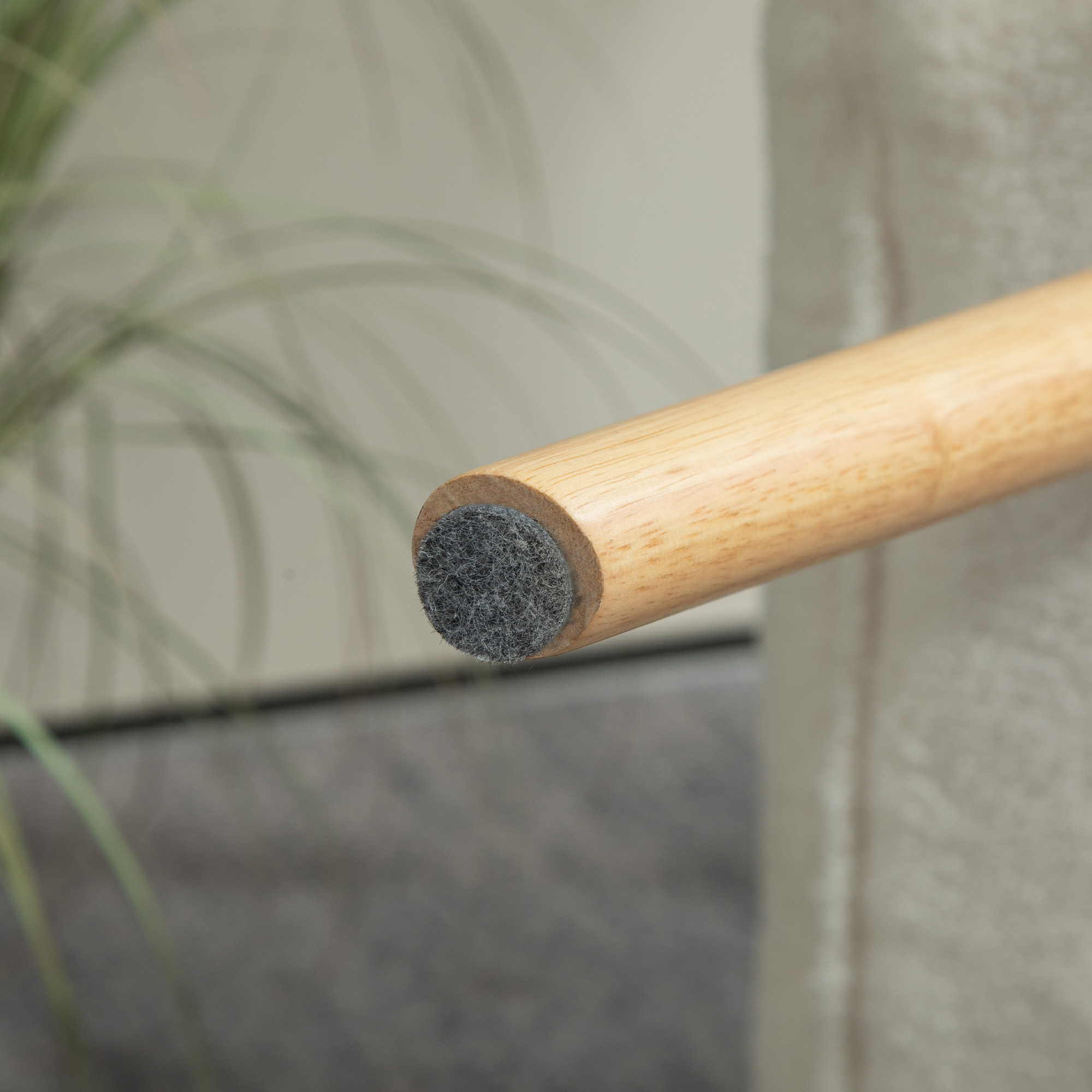 Moderner Fußhocker mit Fleece-Bezug und Holzbeinen, gepolstert, für Wohnzimmer, Schlafzimmer, Flur, Cremeweiß