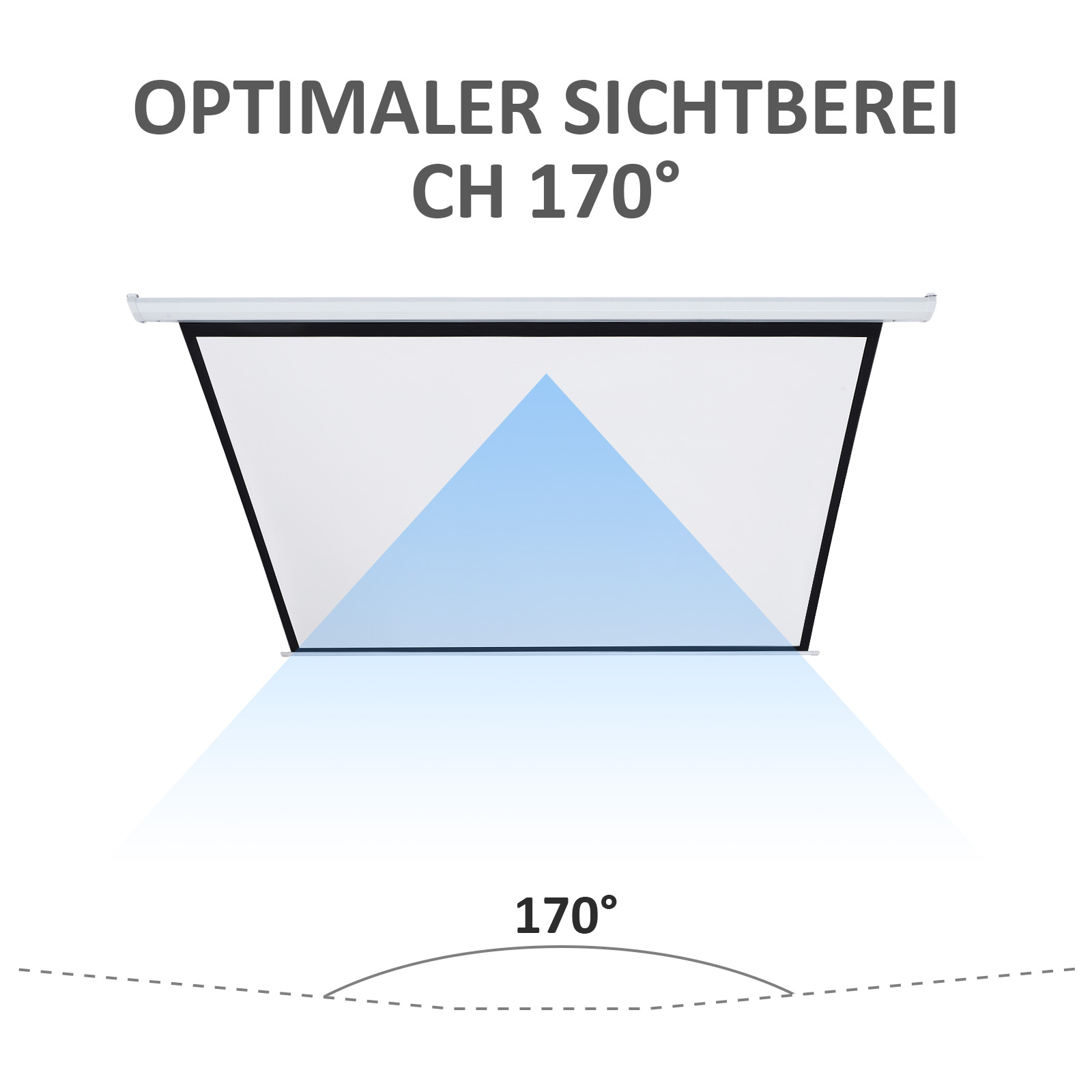 Beamer-Leinwand, Projektionsleinwand, 100 Zoll, 4:3, 203x152 cm, Weiß