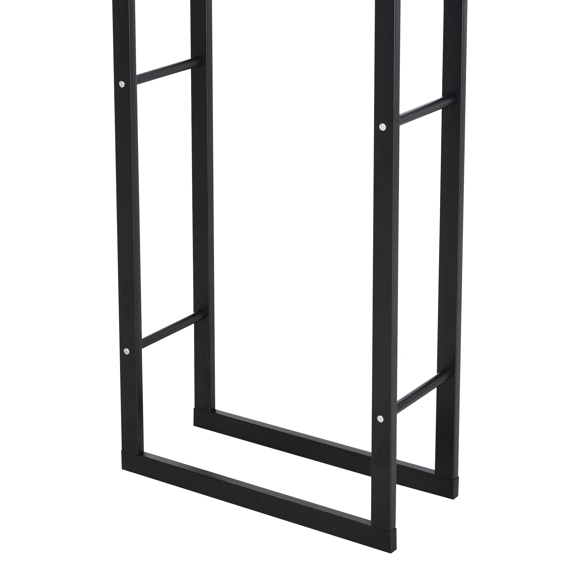 Kaminholzregal Metall 40 x 25 x 150 cm Brennholzregal Stapelhilfe Stahlrahmen bis 100kg Kaminholzunterstand Outdoor Holzregal Feuerholzregal für Garten Terrasse Außen Schwarz