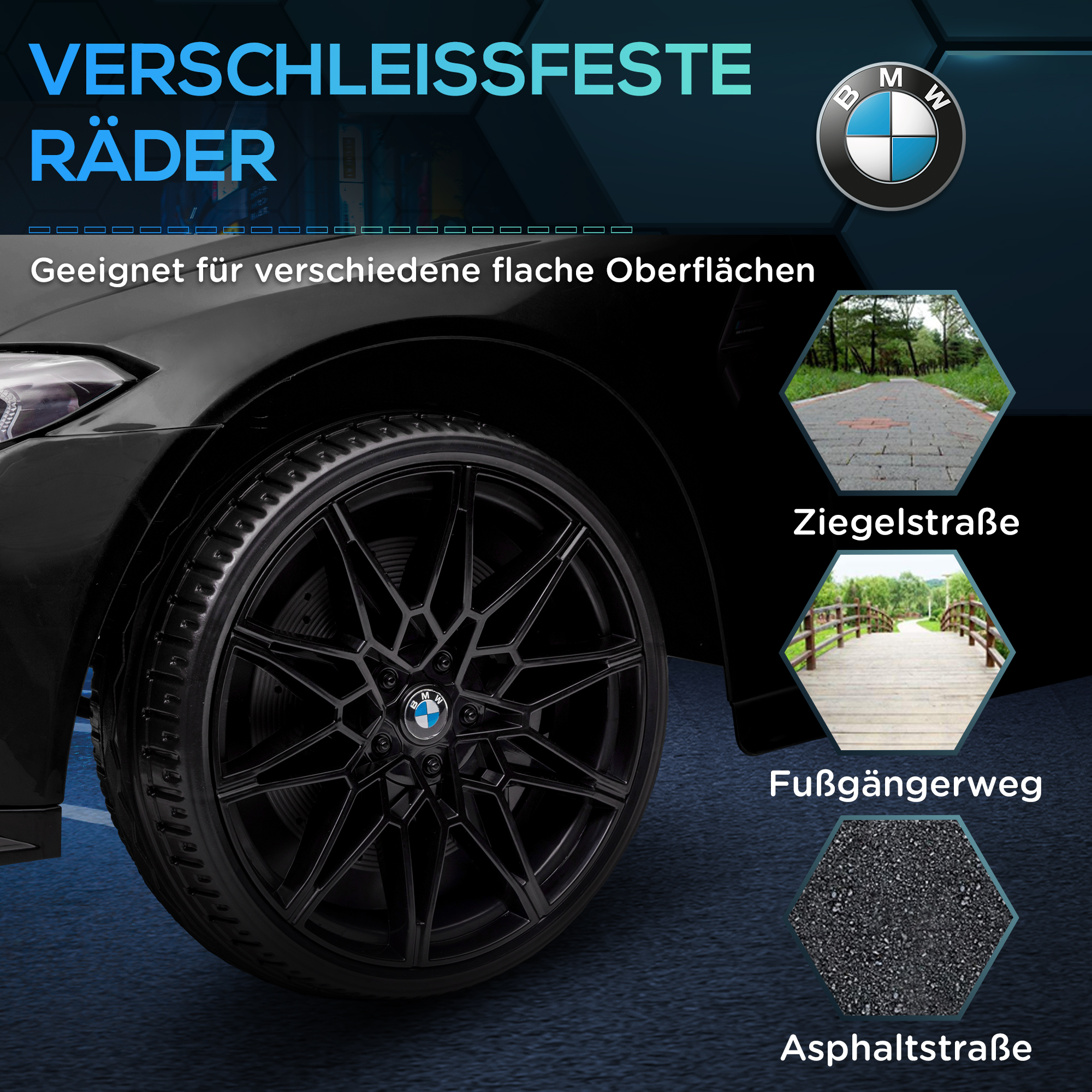 Elektro Kinderauto BMW M4, Sound & Licht, 3-5 km/h, inkl. Fernsteuerung, für 3-5 Jahre, Schwarz