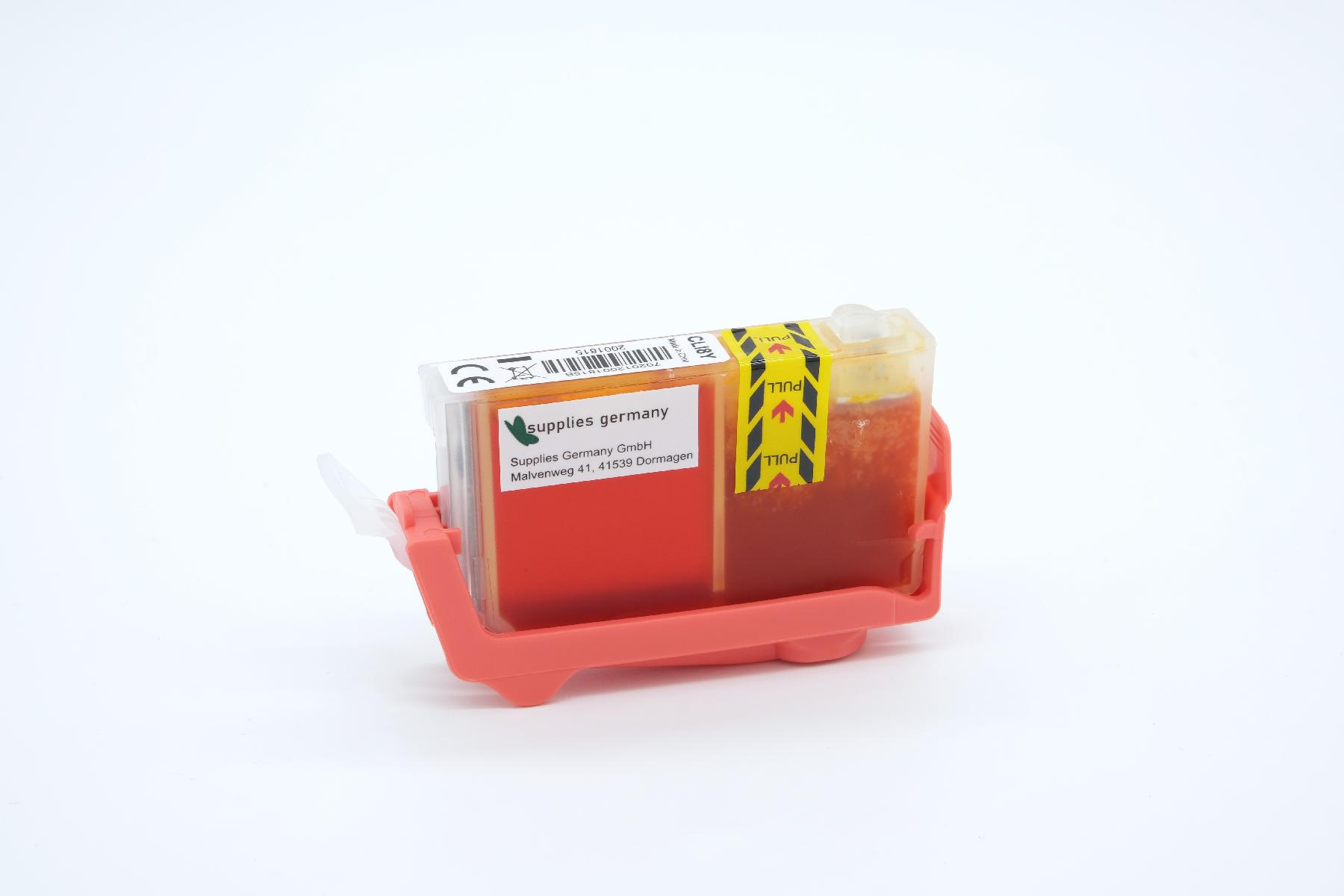 CLI8Y alternativ Tinte yellow für Canon / 0623B001 / 14ml / mit Chip