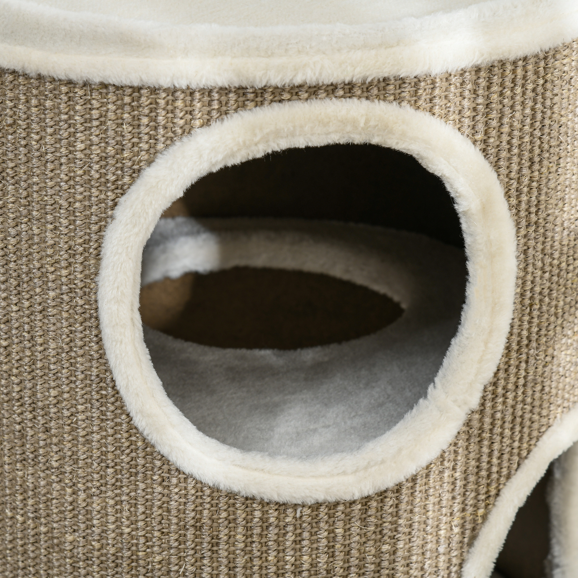Katzen Kratztonne, weicher Plüsch, Sisal-Kratzteppich, robust, Ø38 x 70H cm, Braun