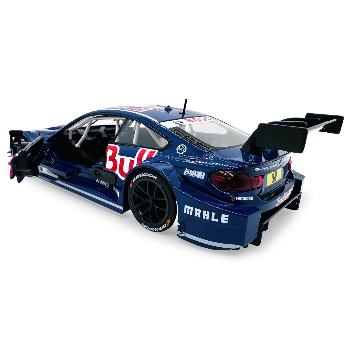 BMW M4 DTM Diecast 1:24 blau inkl. Knopfzellen