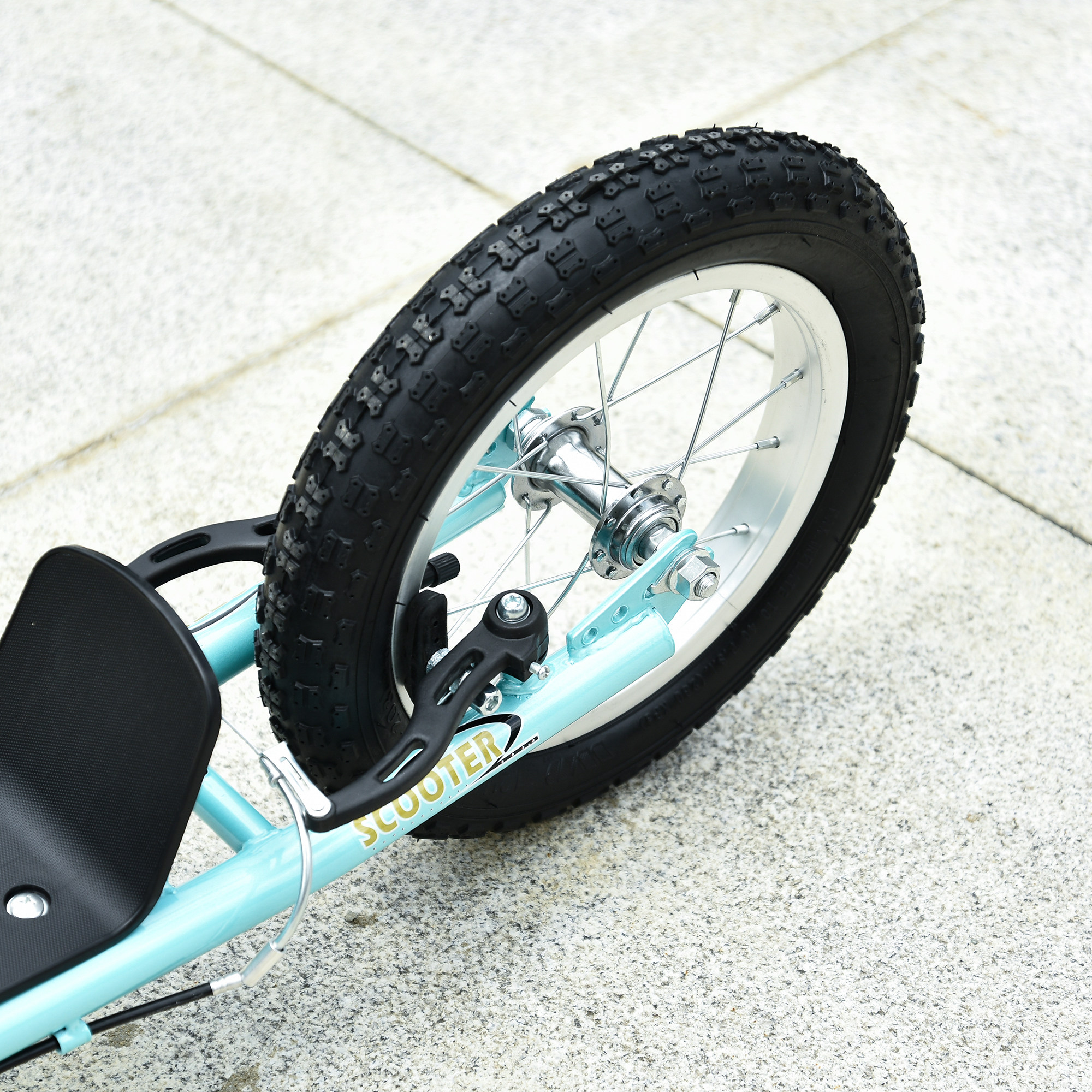 Kinderroller ab 5 Jahre, Tretroller, Cityroller für Kinder, Aluminium, 120 x 58 x 85-95 cm, Hellblau