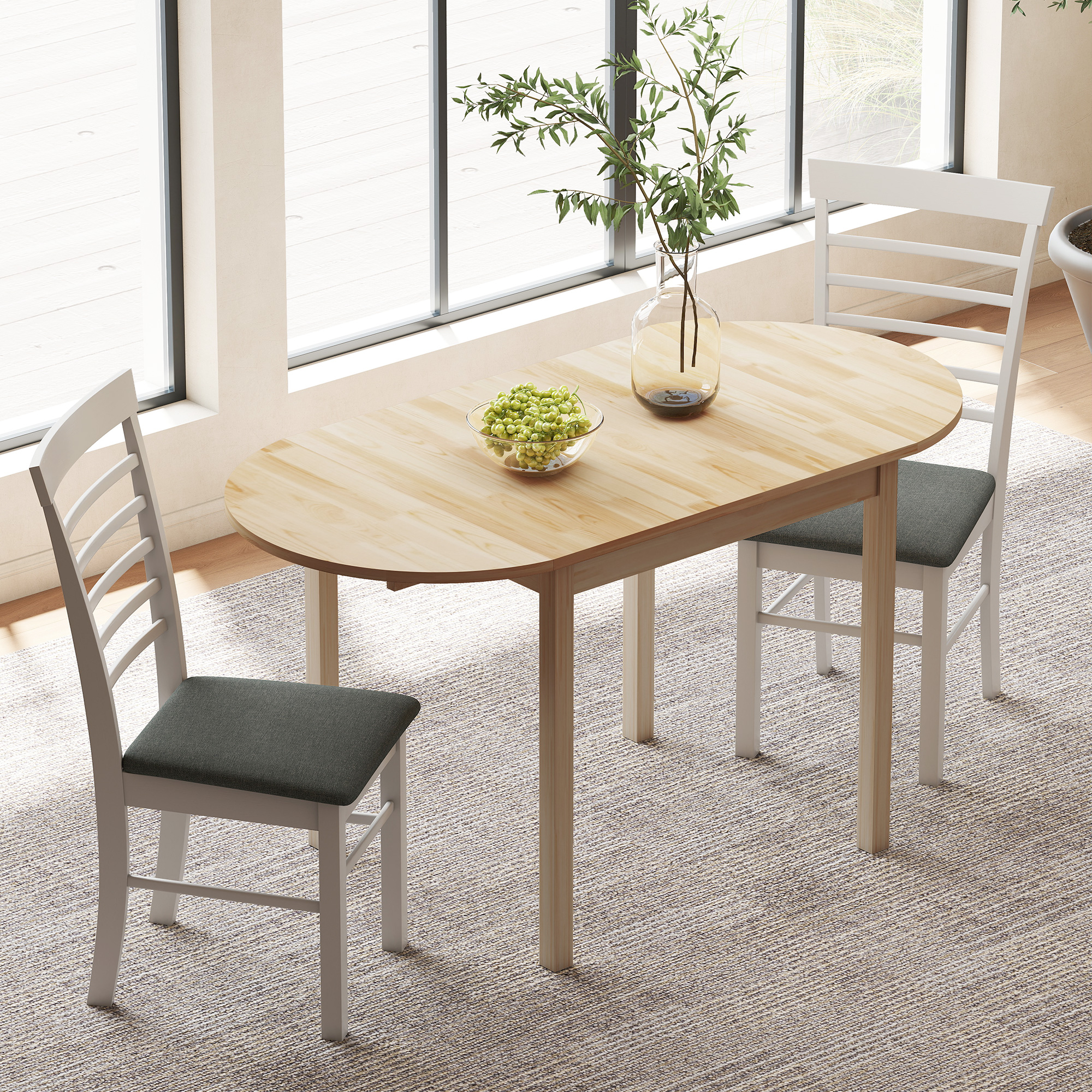 Esstisch aus Holz Klappbar Küchentisch für 6 Personen mit Drop-Leaf-Design 140 x 70 x 75 cm Naturholz