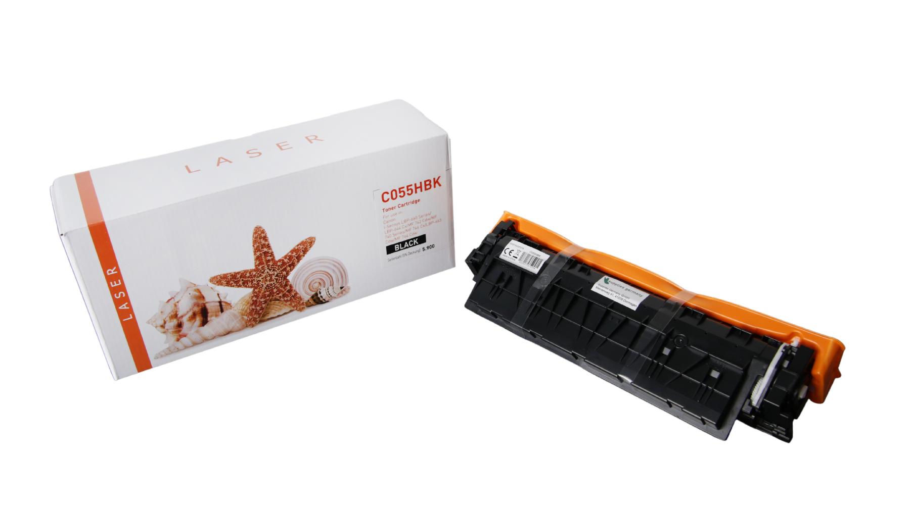 055Hschwarz alternativ Toner schwarz für Canon / 3020C002 / 7.600 Seiten