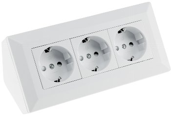 3-fach Steckdosenblock, weiß matt / 250V~/ 16A, Aufbaumontage